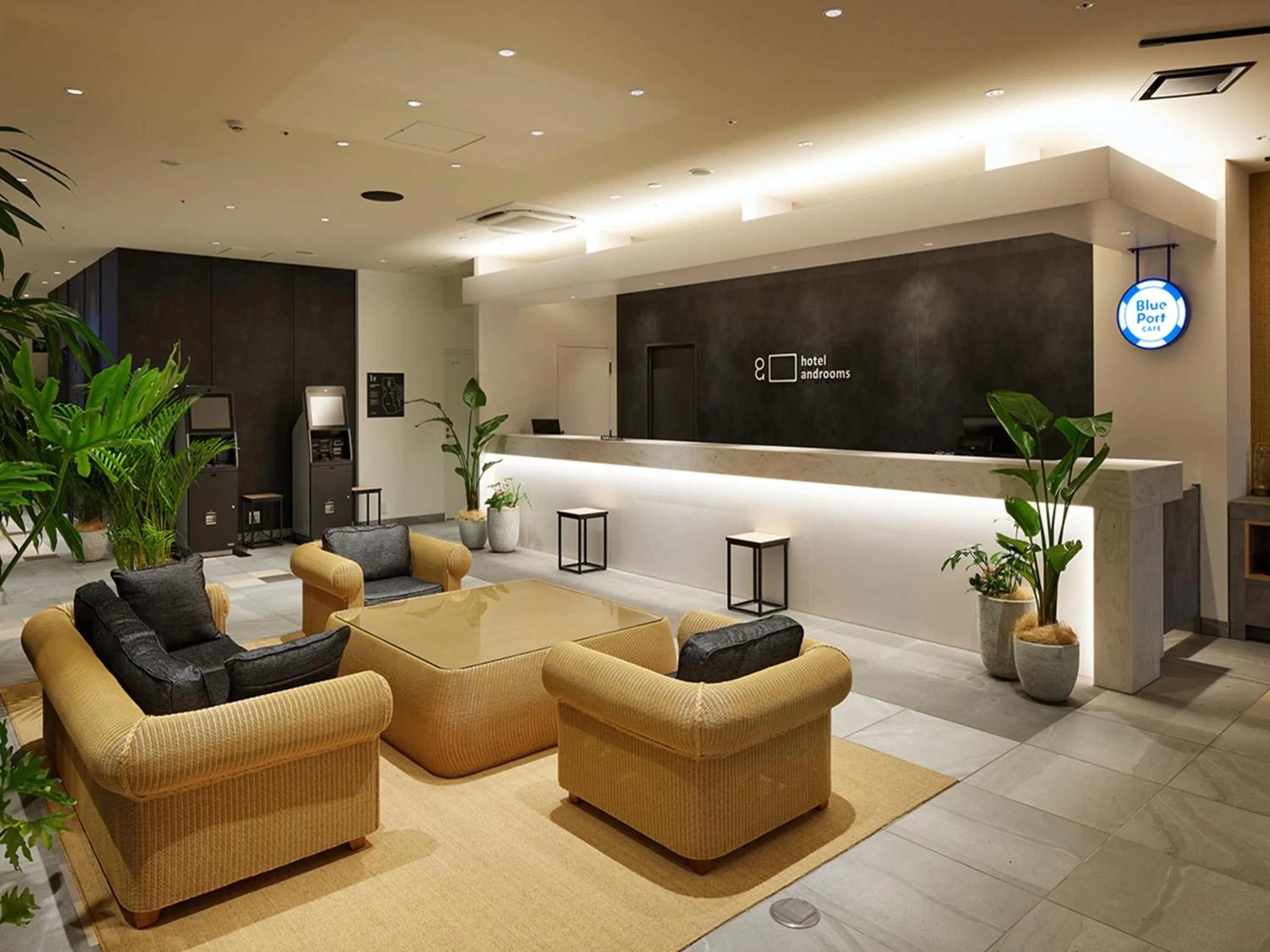 Lobby or reception in hotel androoms Naha Port