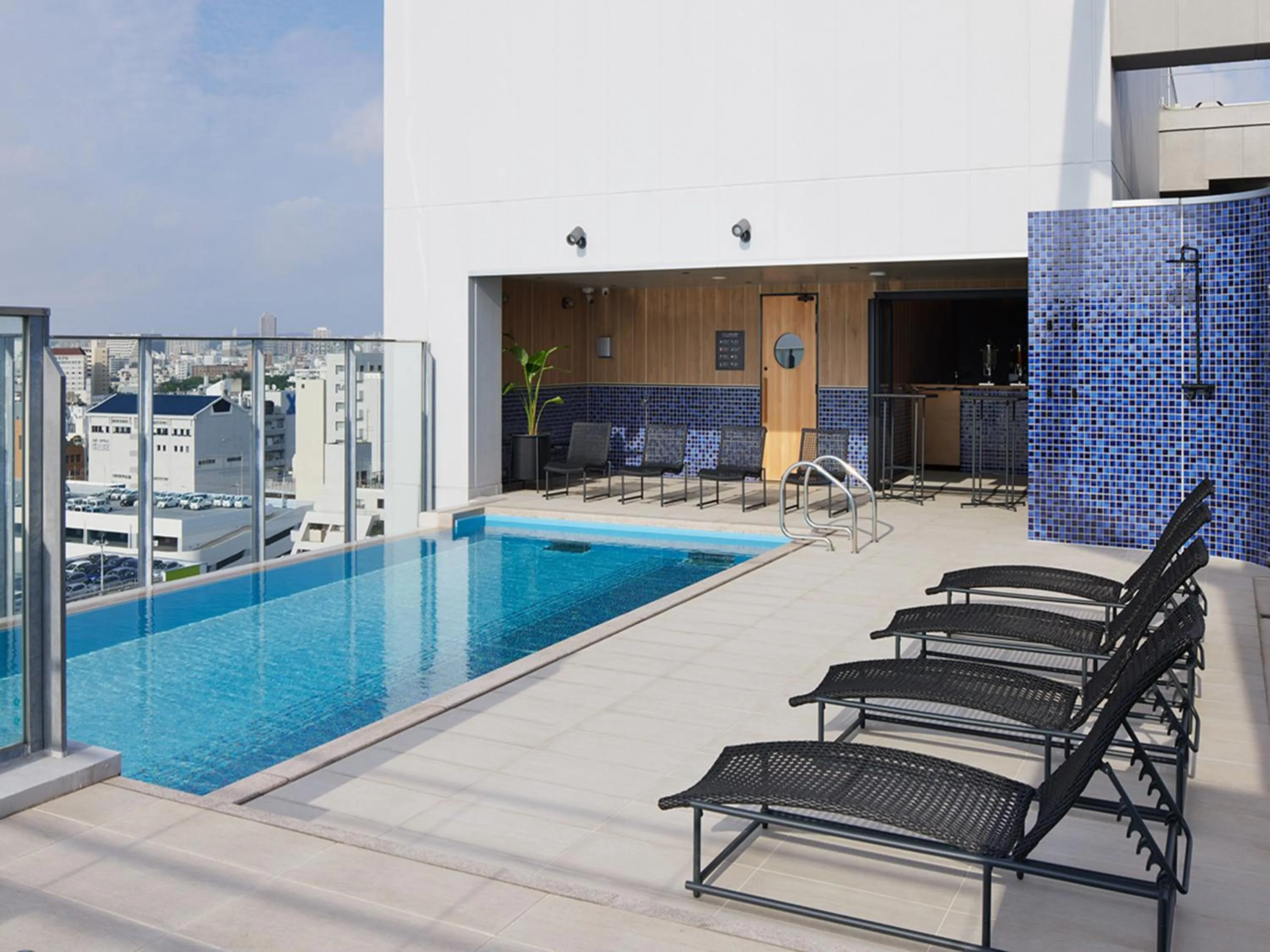 Swimming pool in hotel androoms Naha Port