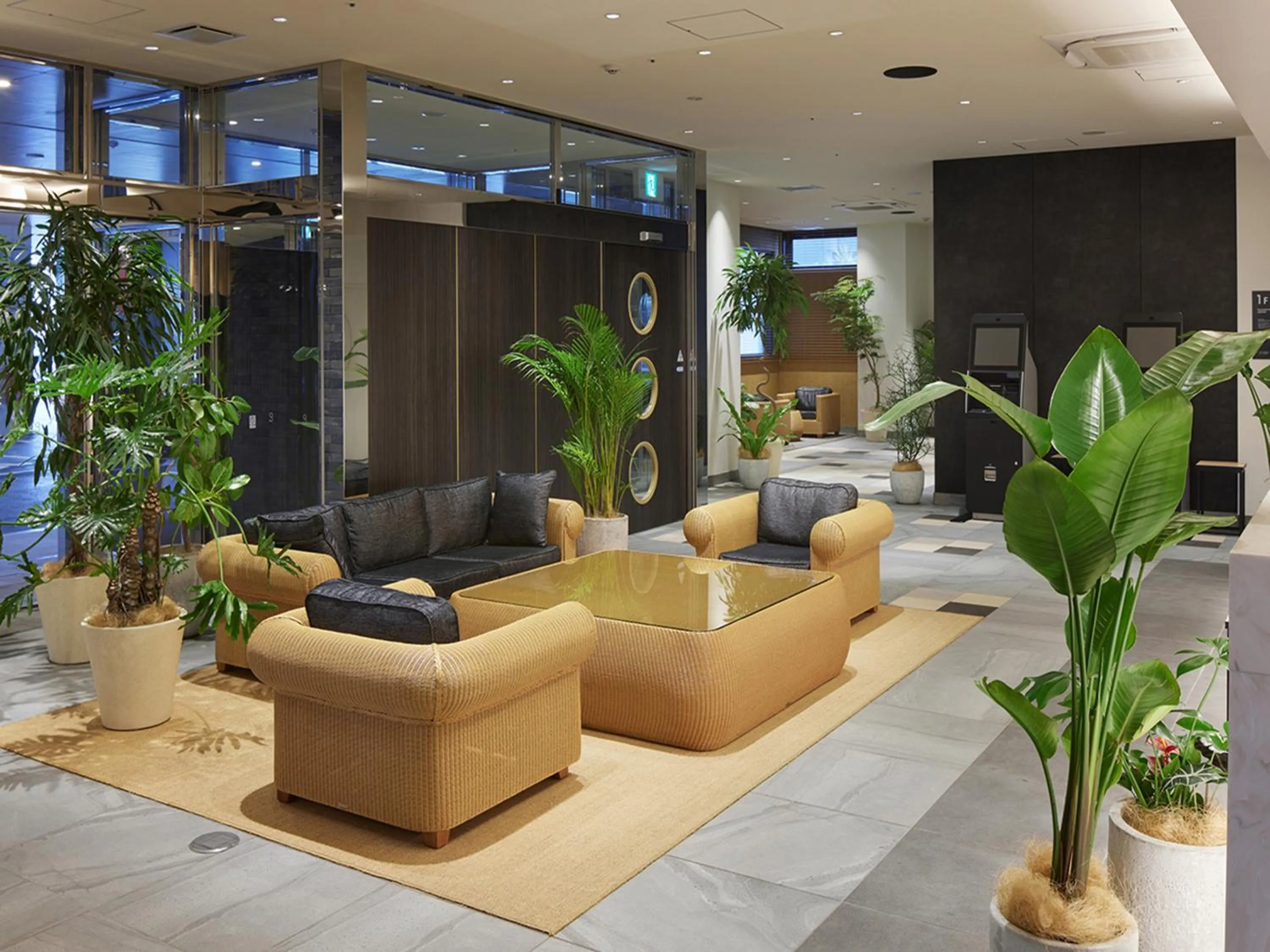 Lobby or reception in hotel androoms Naha Port