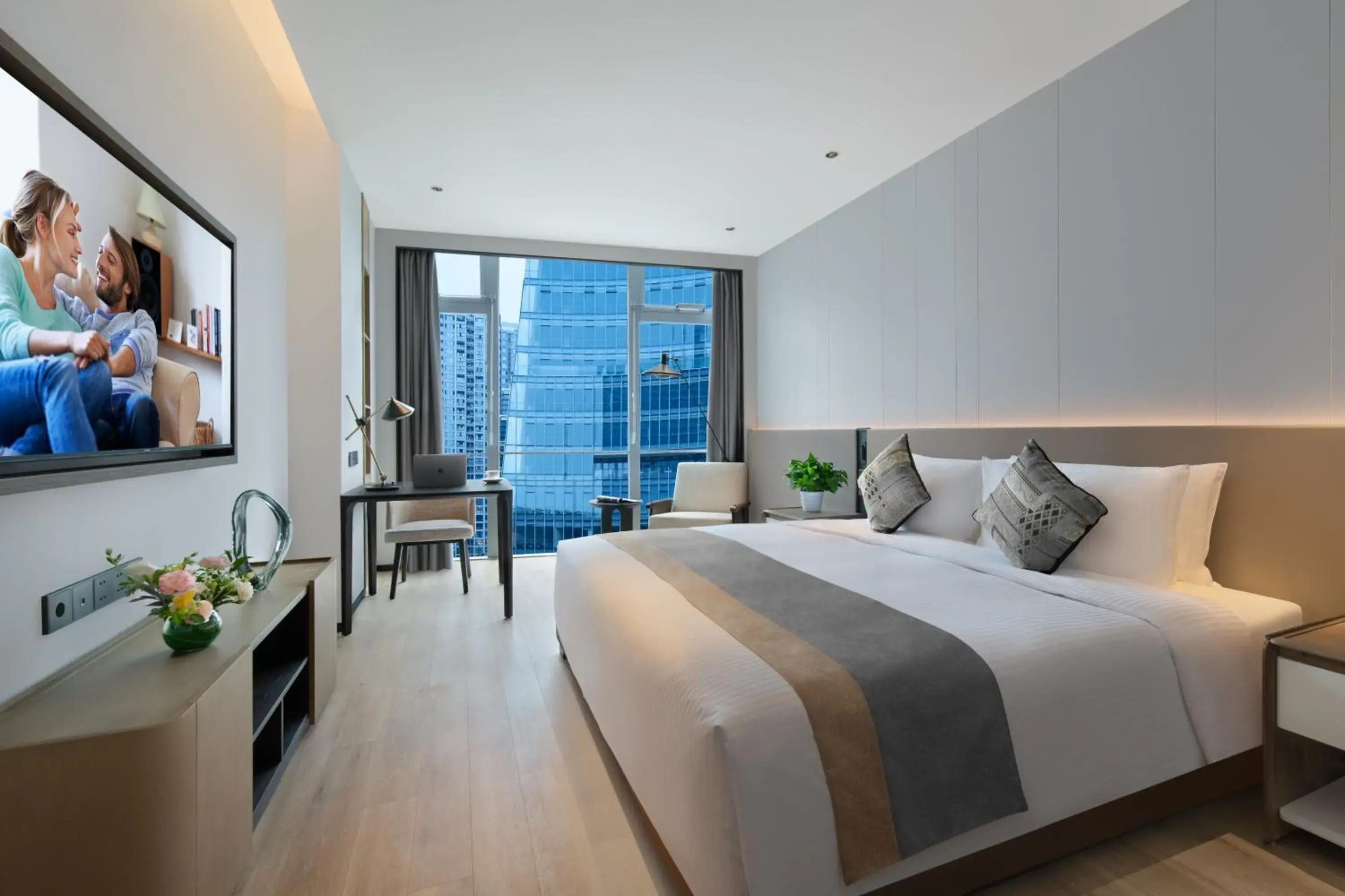 City view, Bed in Somerset Gaoxin Chengdu City view, Bed in Somerset Gaoxin Chengdu