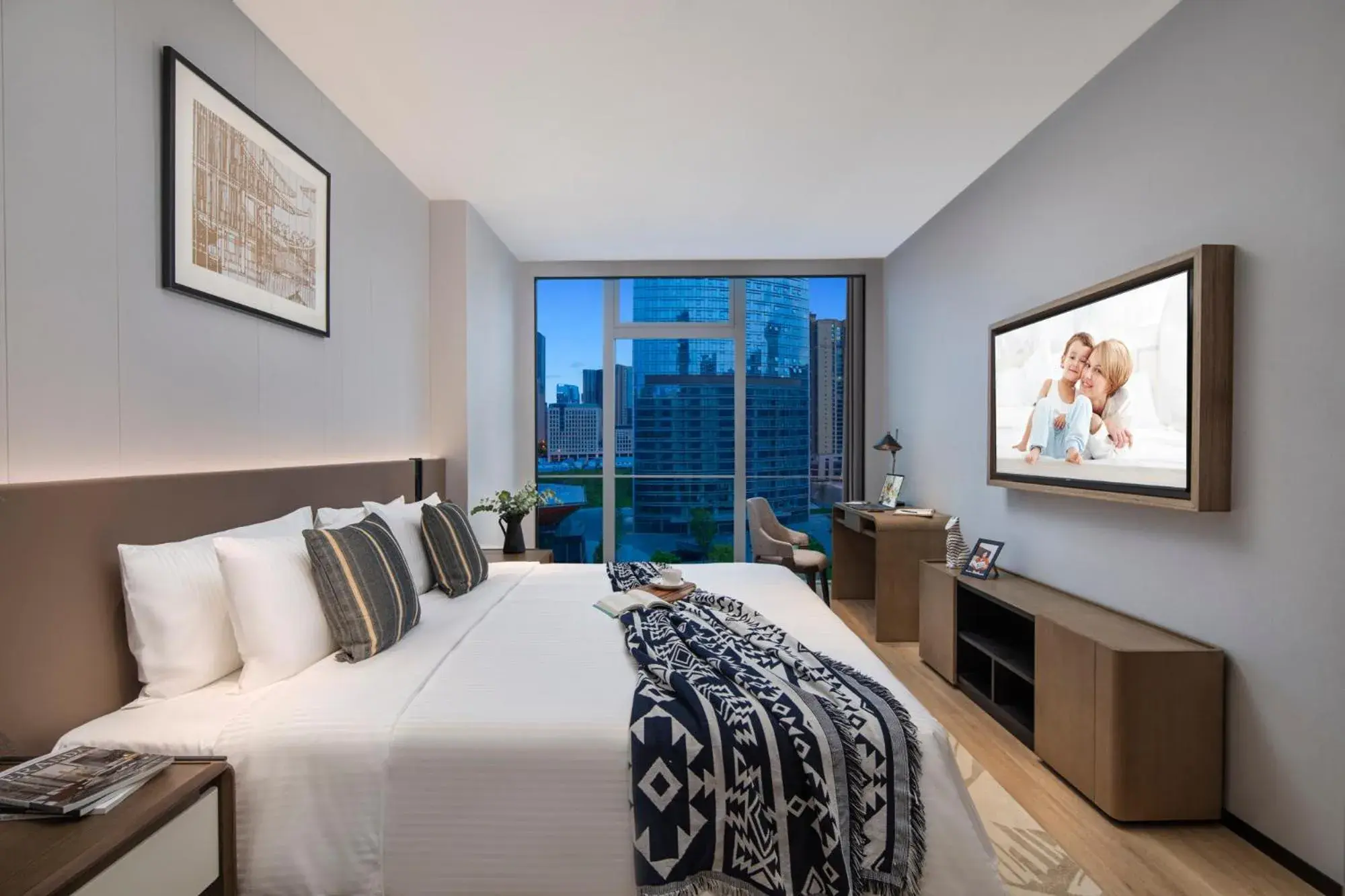 City view, Bed in Somerset Gaoxin Chengdu City view, Bed in Somerset Gaoxin Chengdu