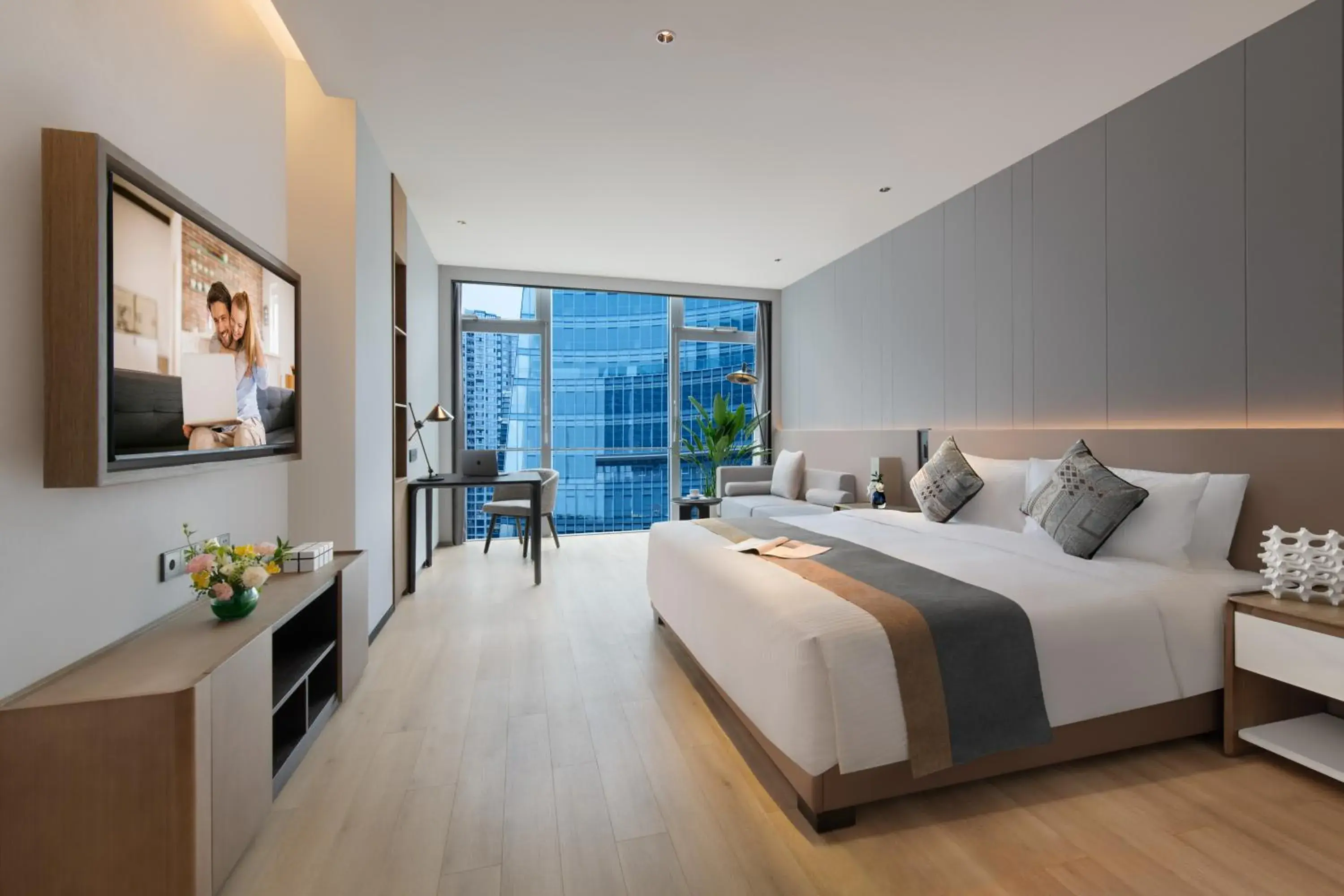 Photo of the whole room, Bed in Somerset Gaoxin Chengdu Photo of the whole room, Bed in Somerset Gaoxin Chengdu