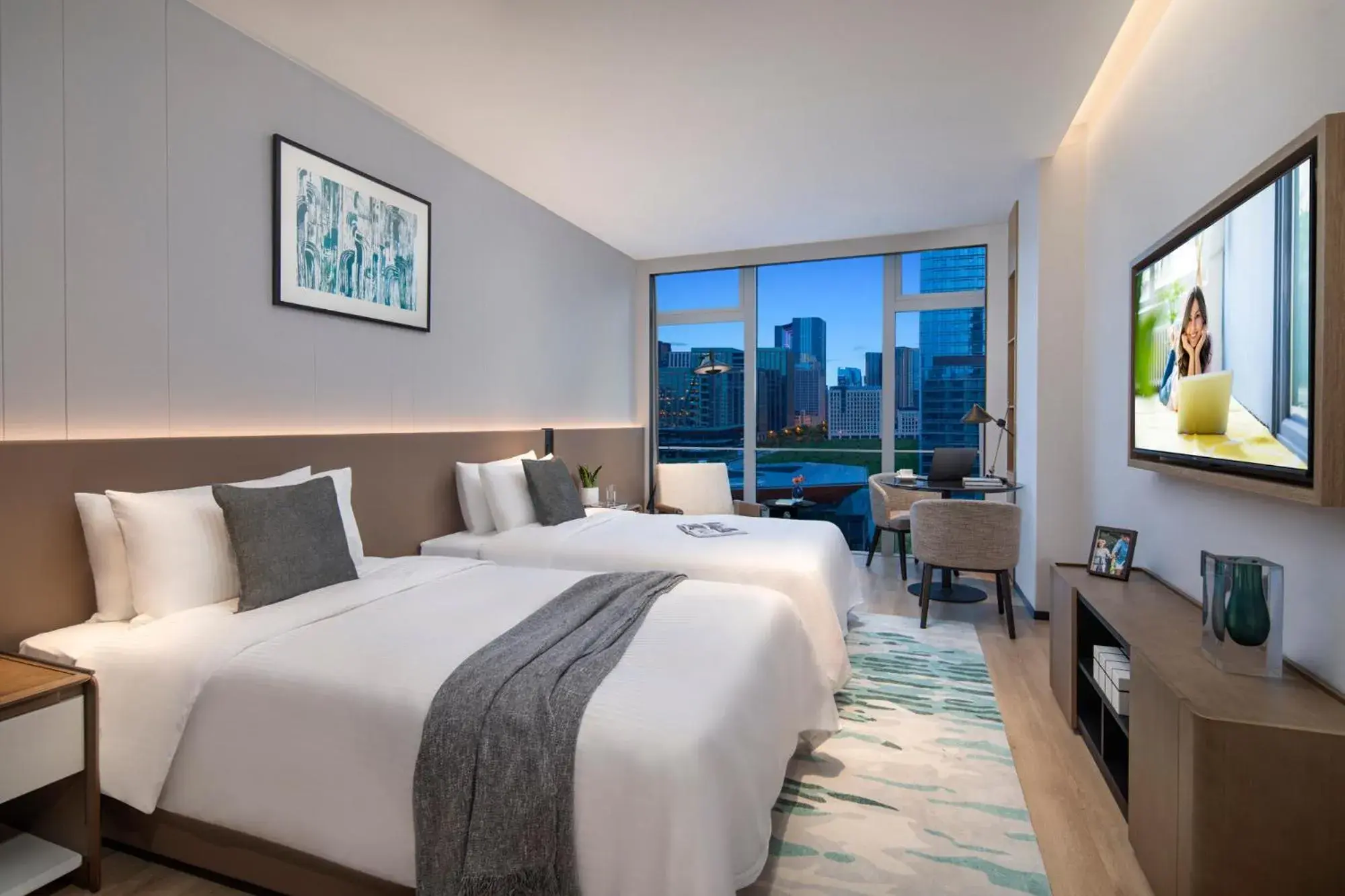 City view, Bed in Somerset Gaoxin Chengdu City view, Bed in Somerset Gaoxin Chengdu