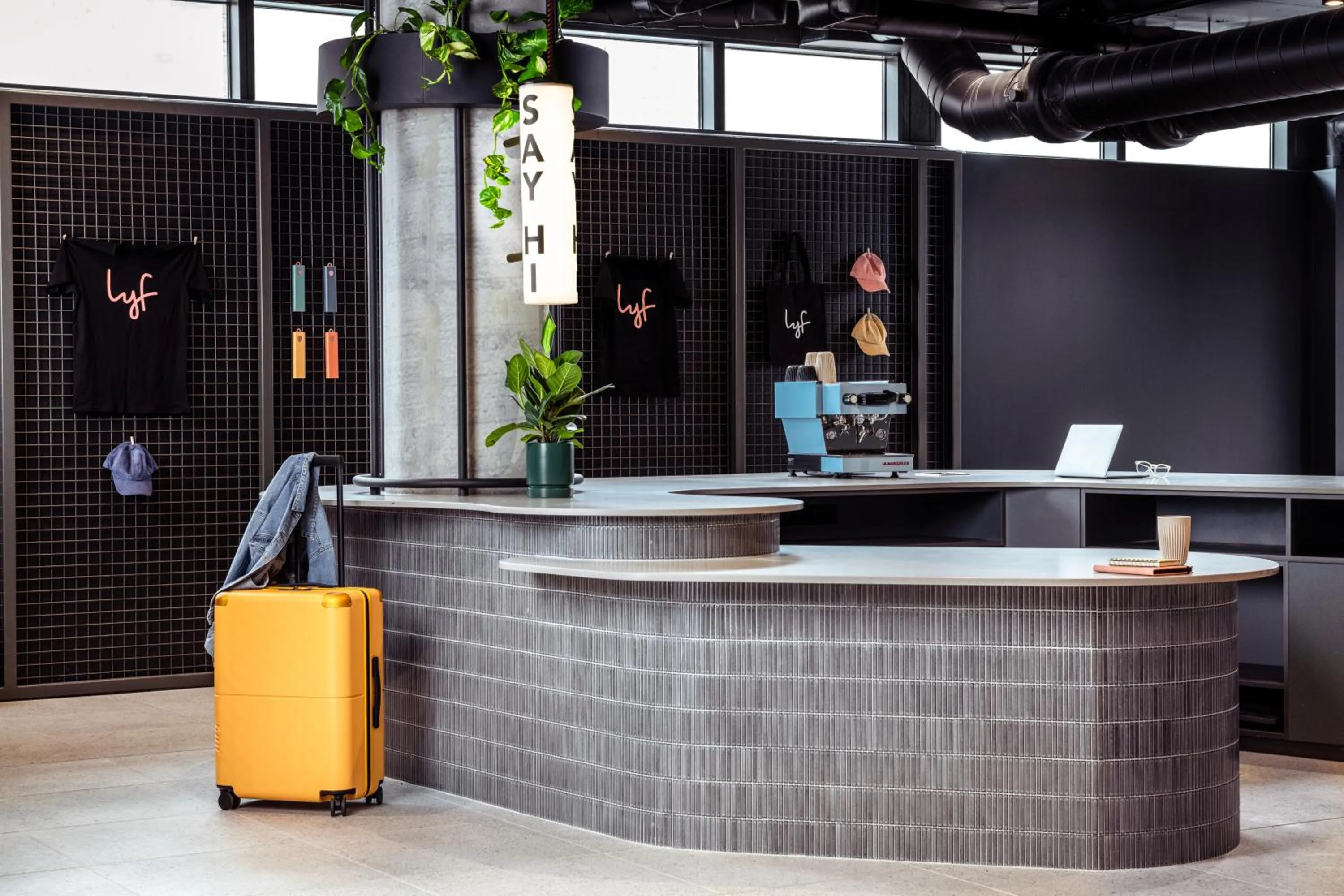 Lobby or reception in lyf Collingwood Melbourne