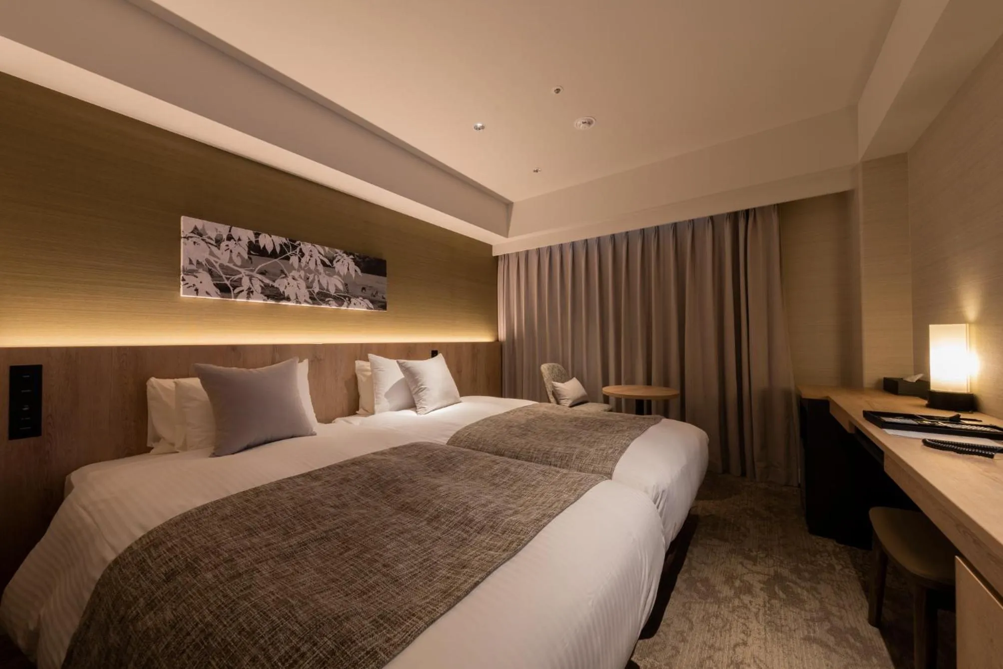 Bed in Iroha Grand Hotel Kintetsu Nara Ekimae