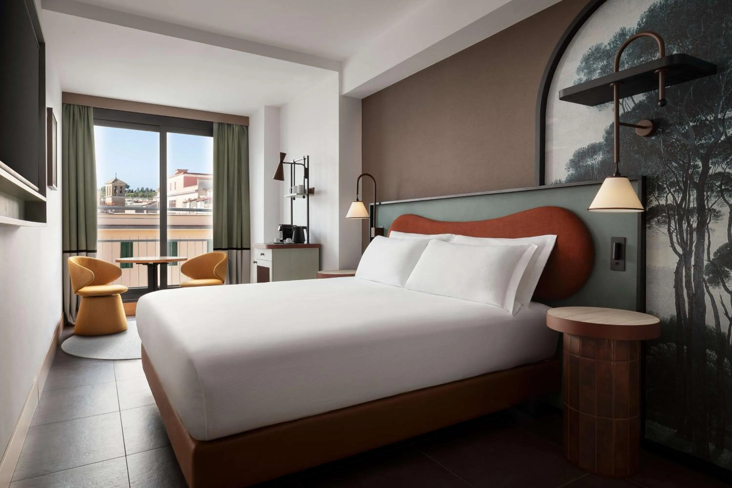 Bed in The Spring House Hotel Rome Vatican, Tapestry Collection Hilton