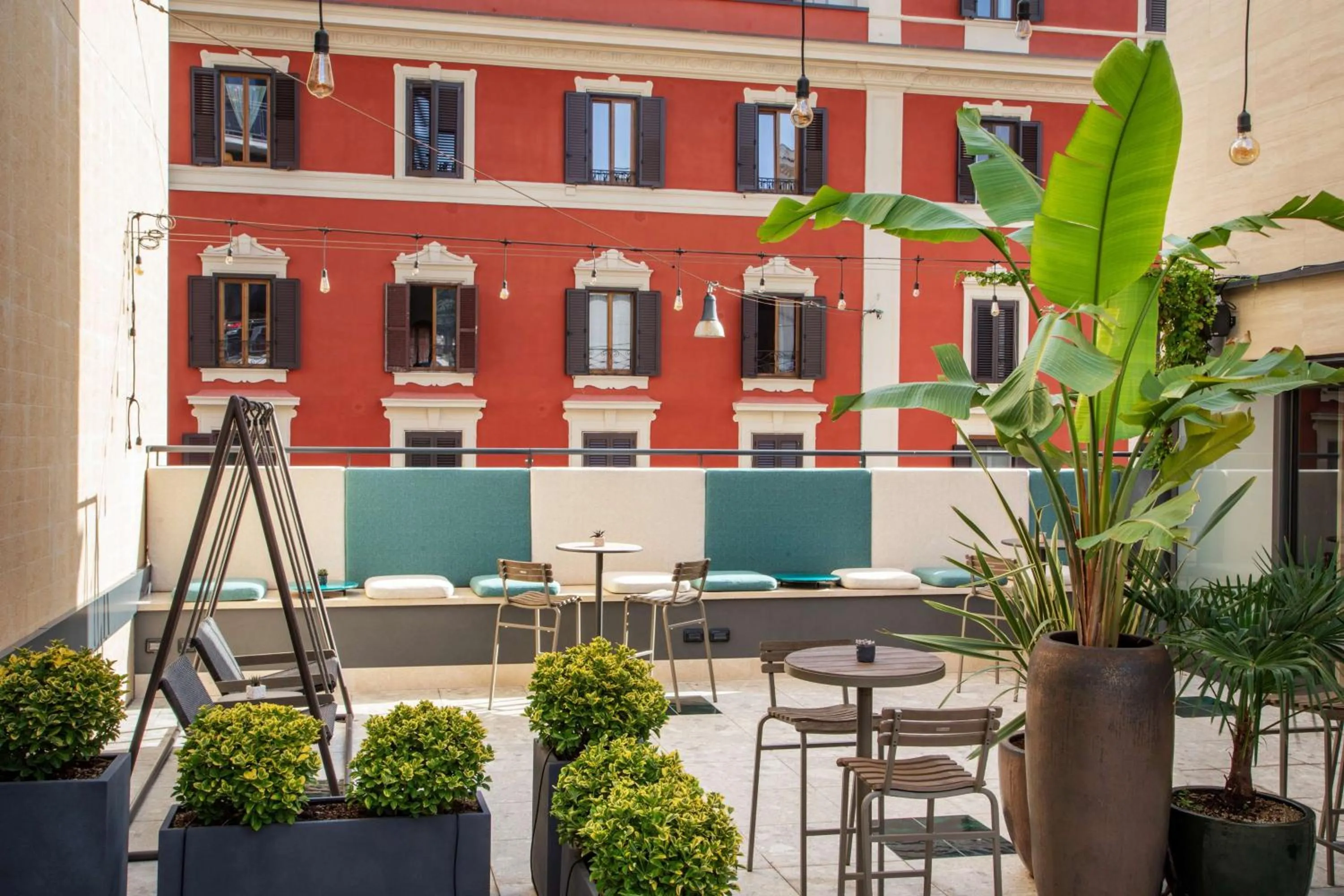 Patio in The Spring House Hotel Rome Vatican, Tapestry Collection Hilton