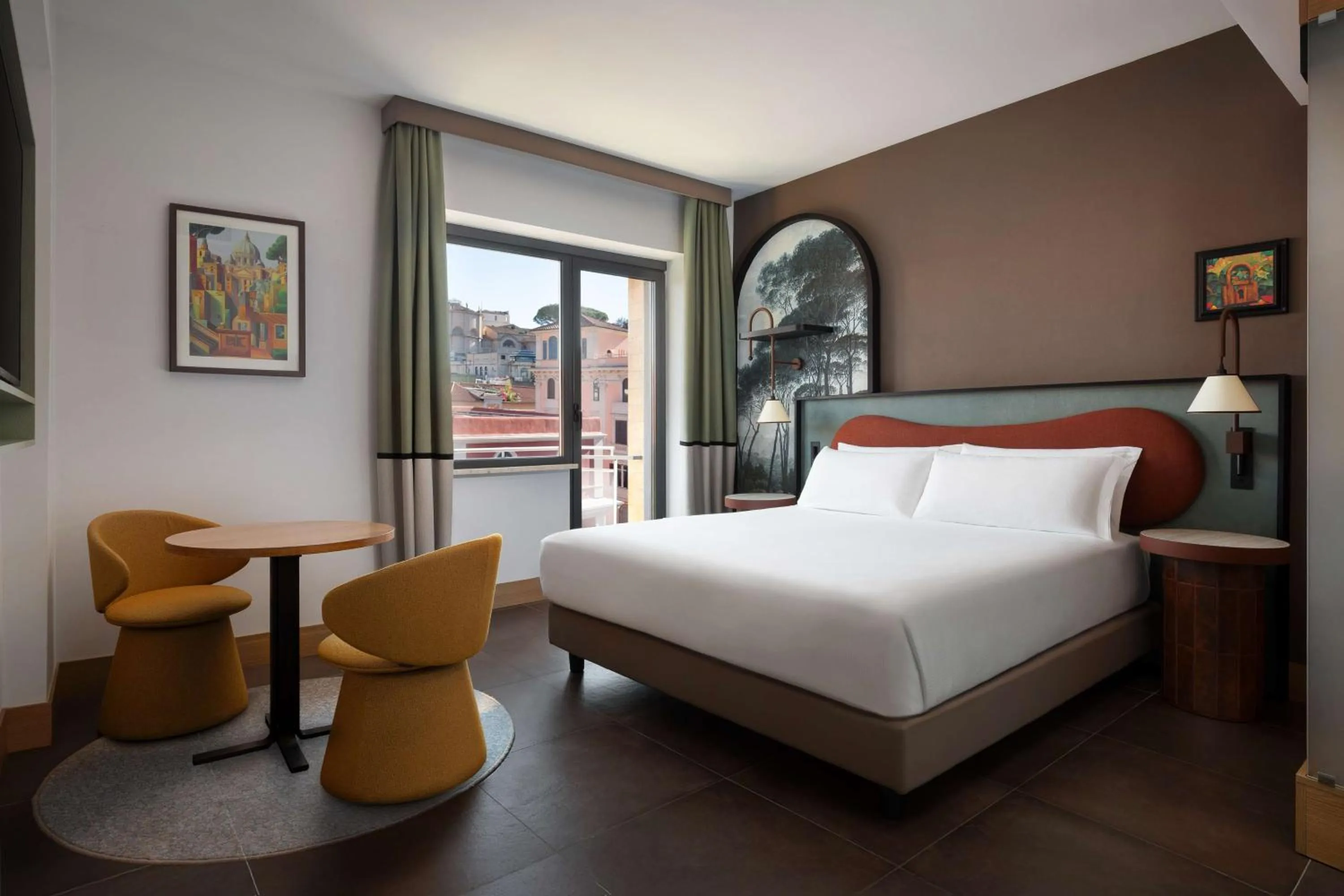 Bed in The Spring House Hotel Rome Vatican, Tapestry Collection Hilton