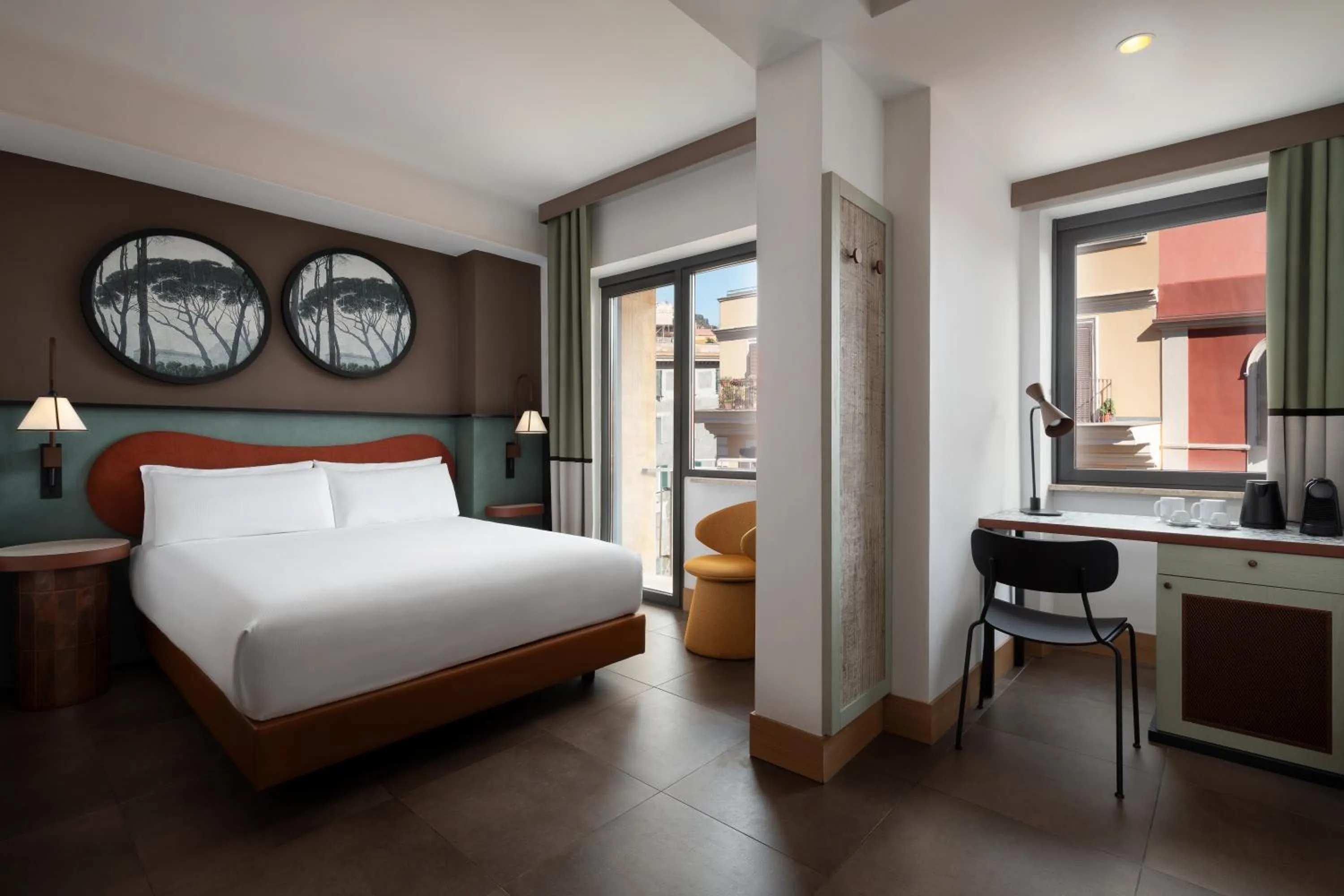 Bedroom, Bed in The Spring House Hotel Rome Vatican, Tapestry Collection Hilton