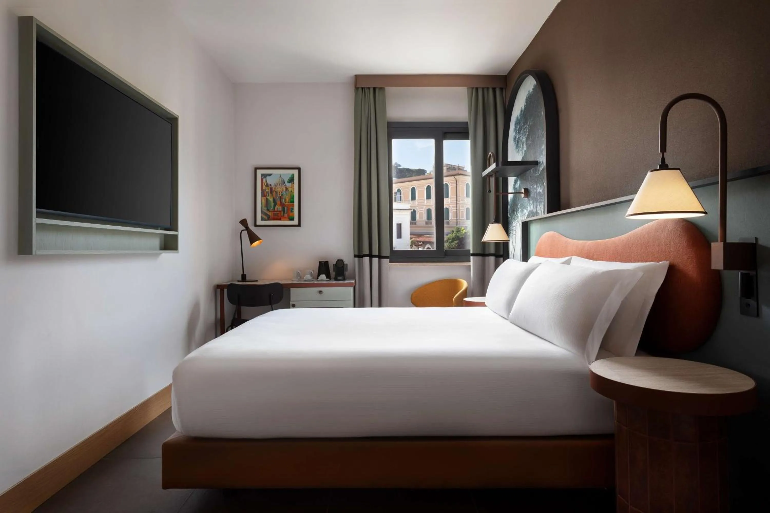 Bed in The Spring House Hotel Rome Vatican, Tapestry Collection Hilton