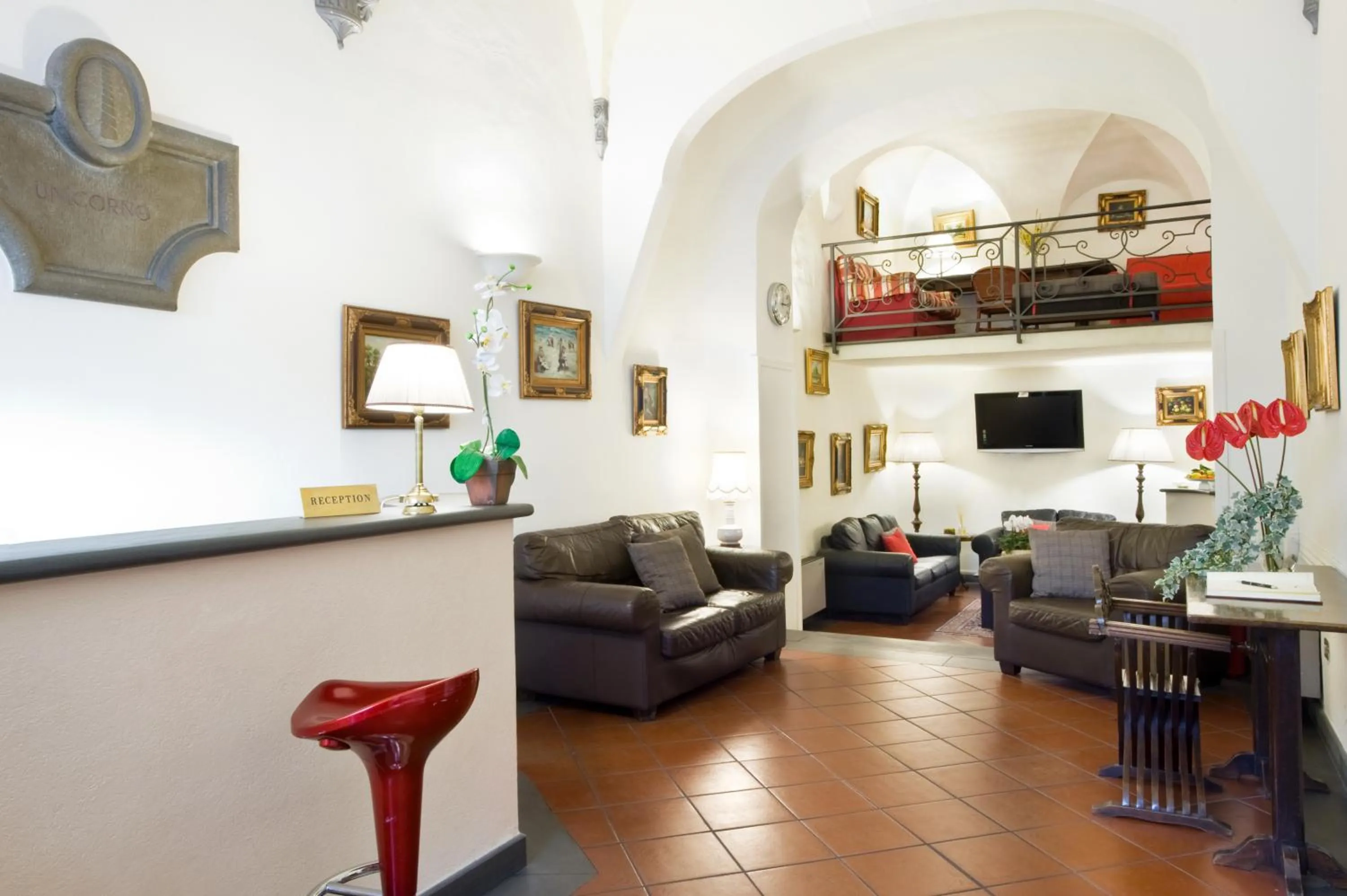 Lobby or reception in Hotel Unicorno