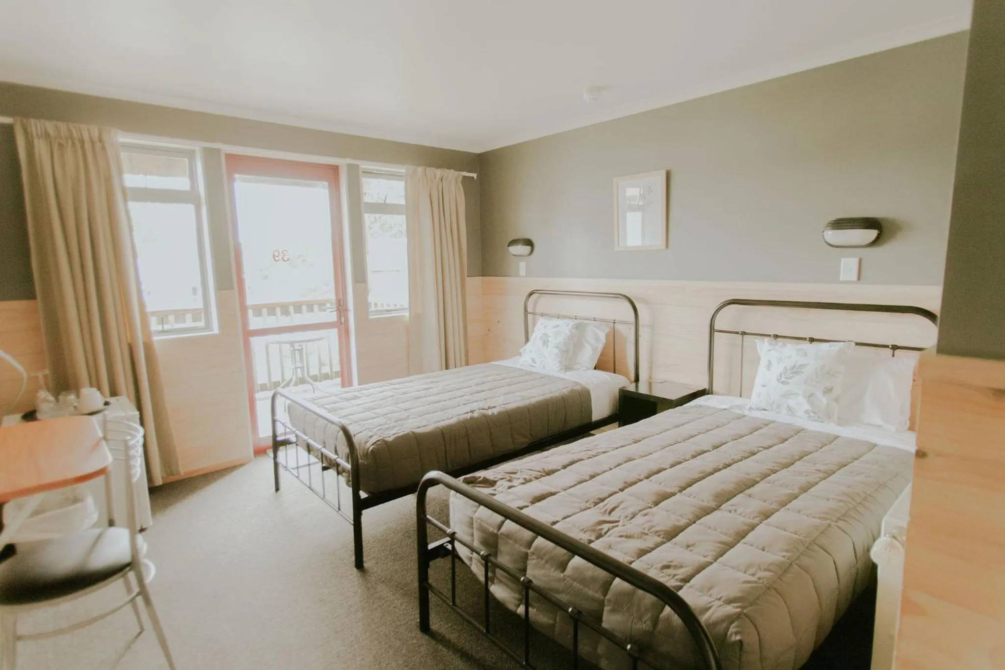 View (from property/room), Bed in Waitomo Village Chalets home of Kiwipaka