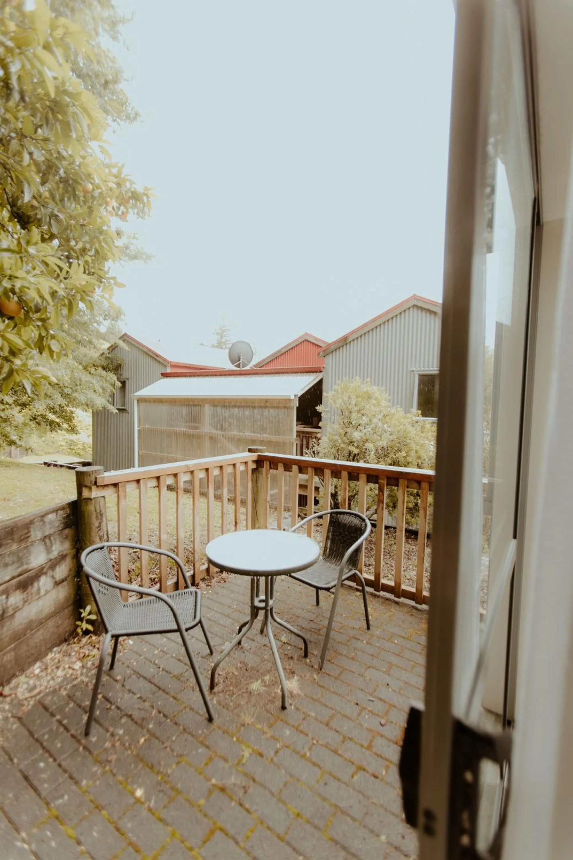 Balcony/Terrace in Waitomo Village Chalets home of Kiwipaka