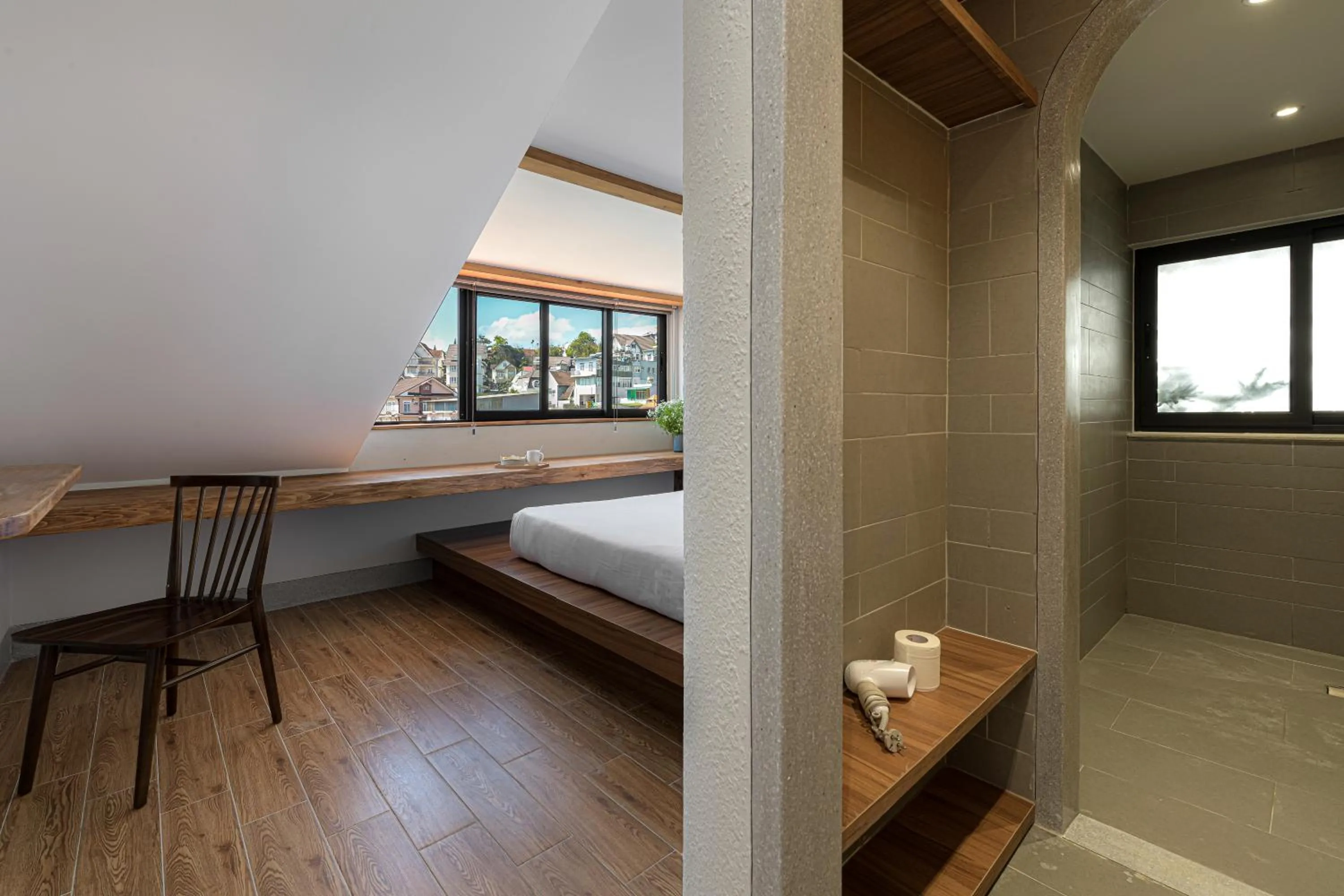 Bathroom, Bed in Thơm House