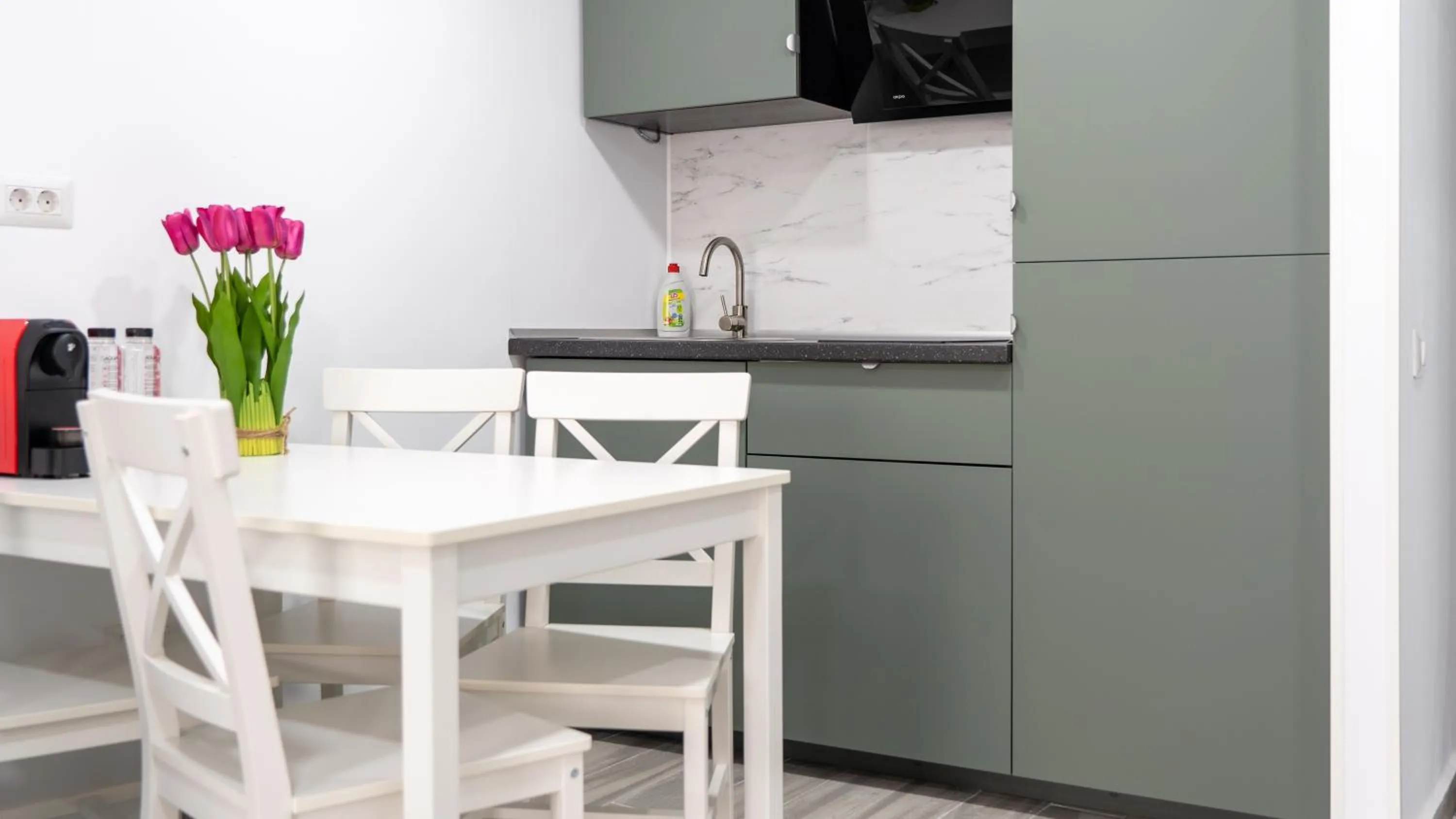 Kitchen or kitchenette in Sea View Apartments Olimp - Avenue Hotels