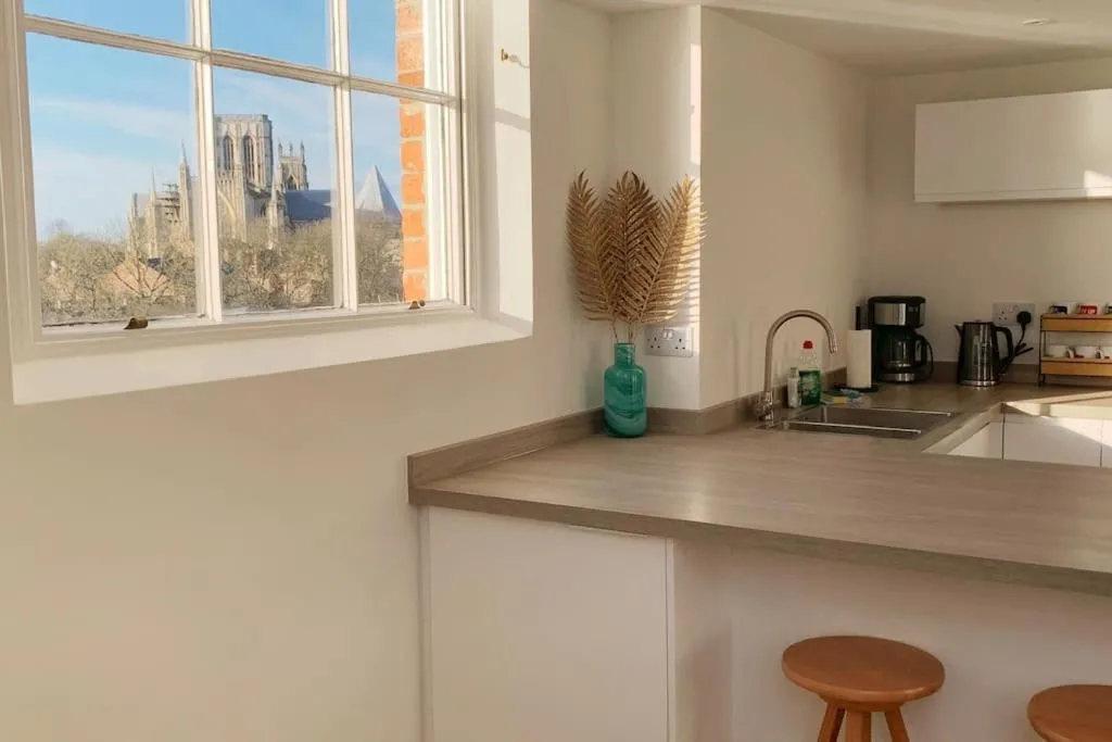 Kitchen or kitchenette in Betty's Minster View - 6 Twins or 3 Superkings -Central with Free Parking