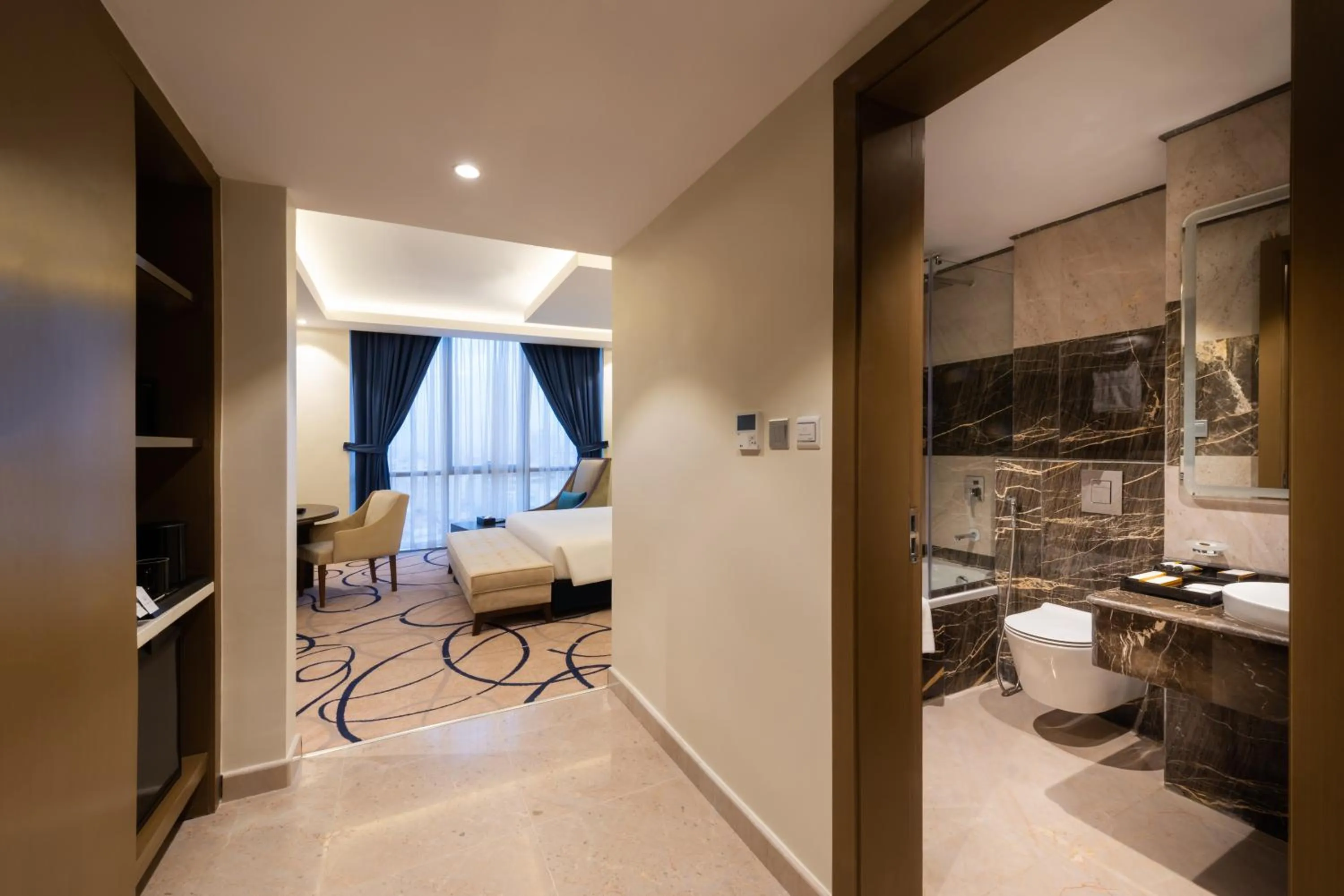 Living room, Bathroom in Warwick Riyadh Al Wezarat