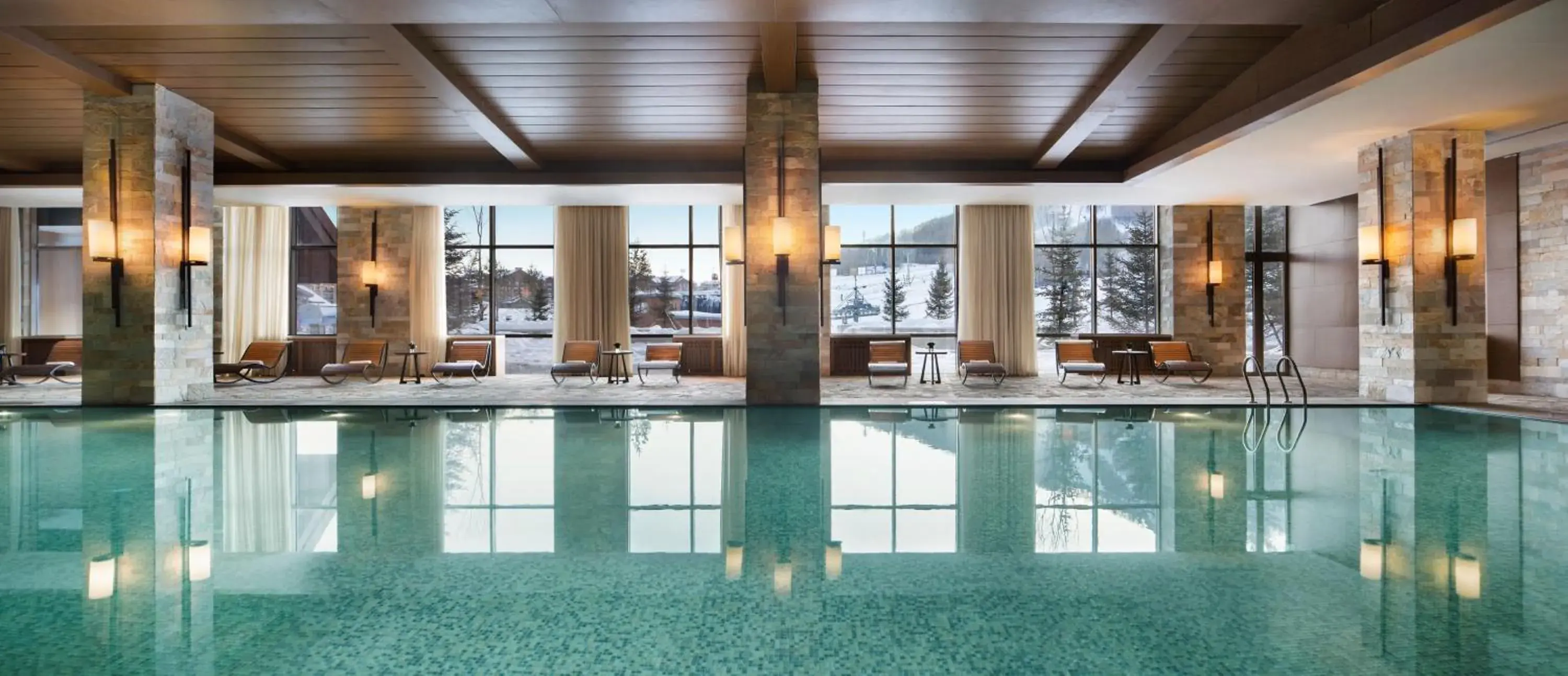 Pool view in Hyatt Regency Changbaishan Pool view in Hyatt Regency Changbaishan