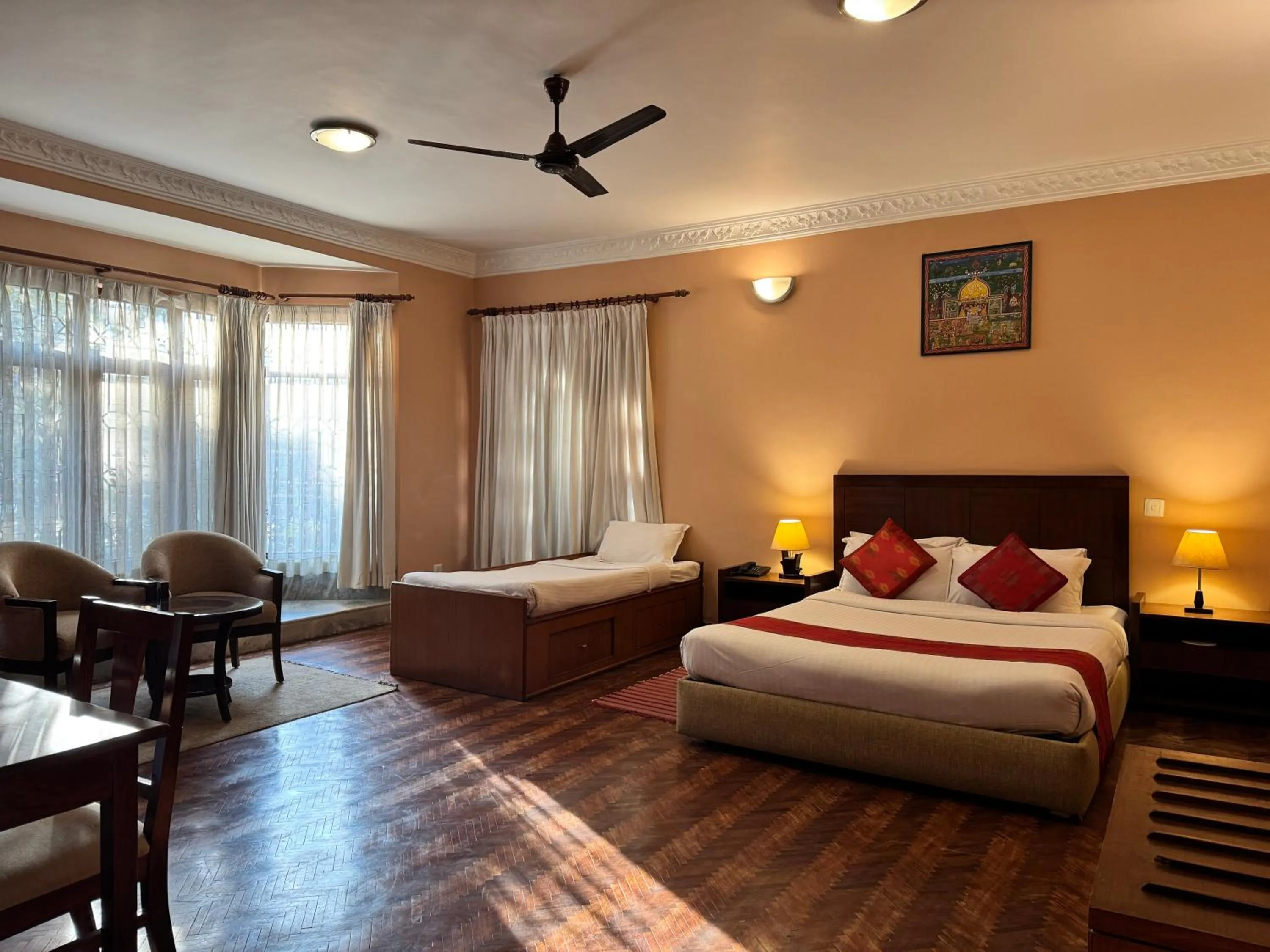 Bed in ROKPA Guest House