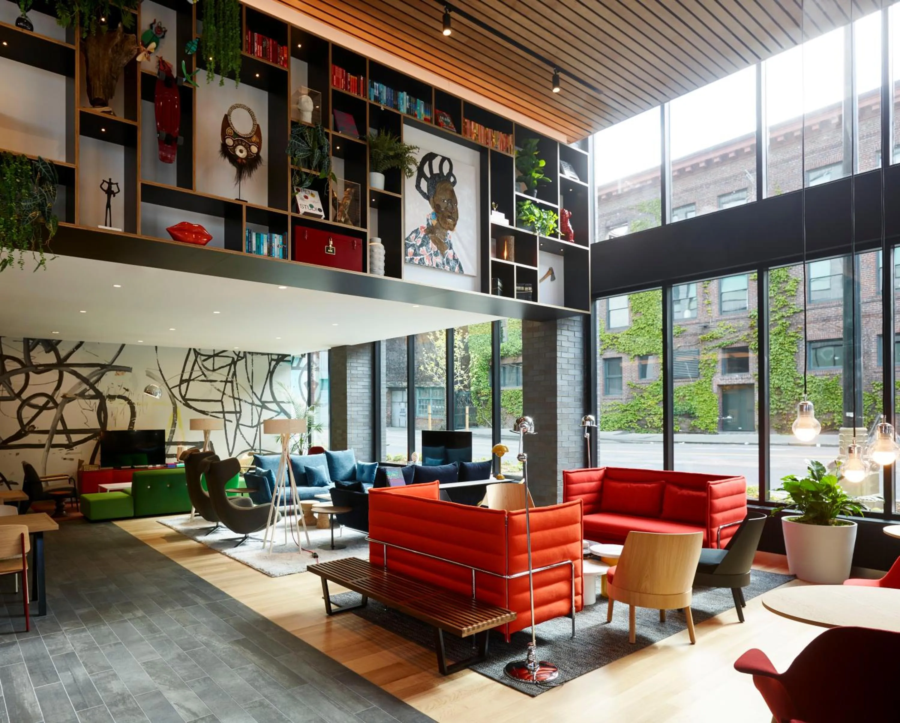 Lobby or reception in citizenM Seattle Pioneer Square