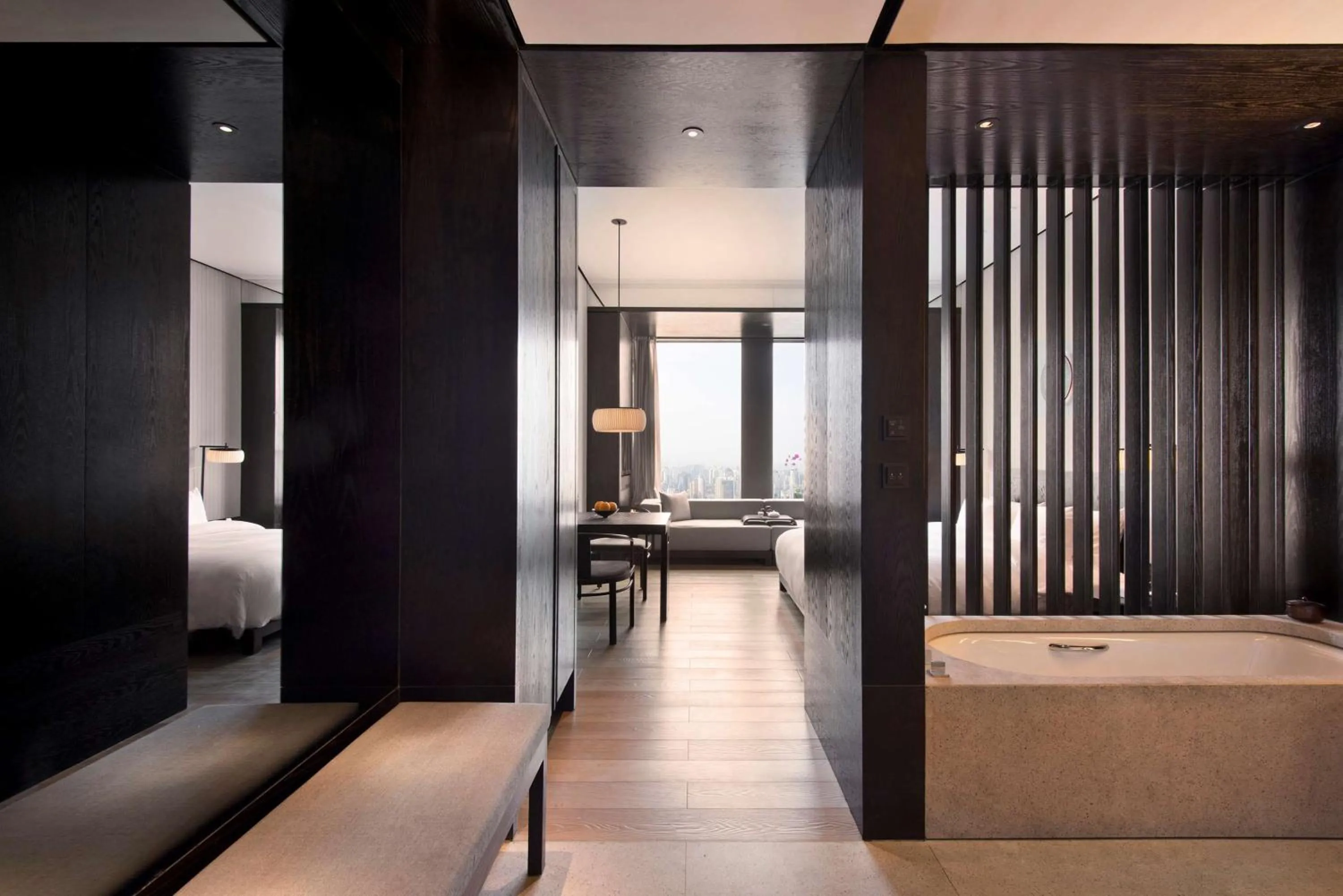 Photo of the whole room, Bed in Hyatt Regency Wuhan Optics Valley