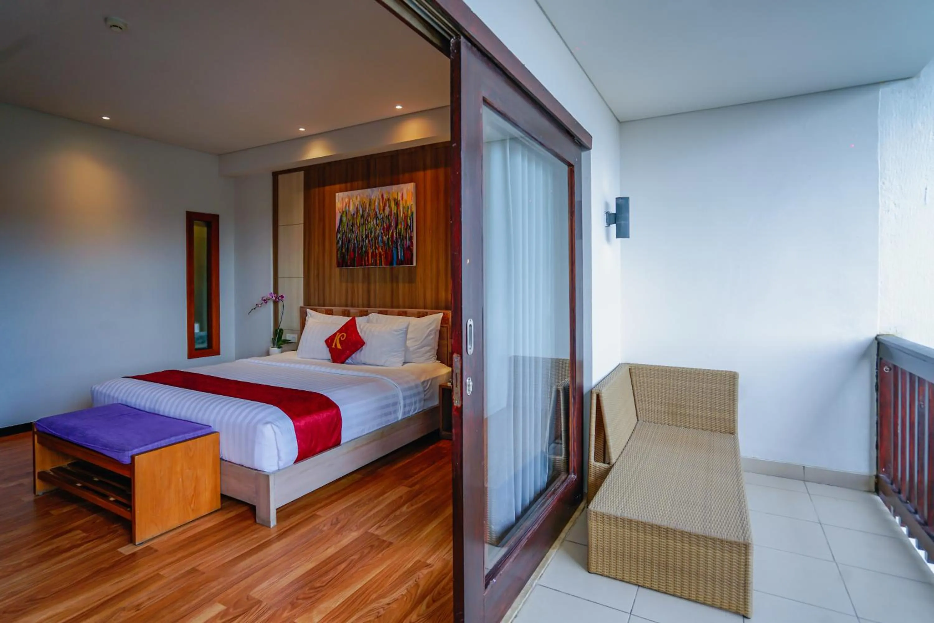 Balcony/Terrace, Bed in The Kirana Canggu Hotel