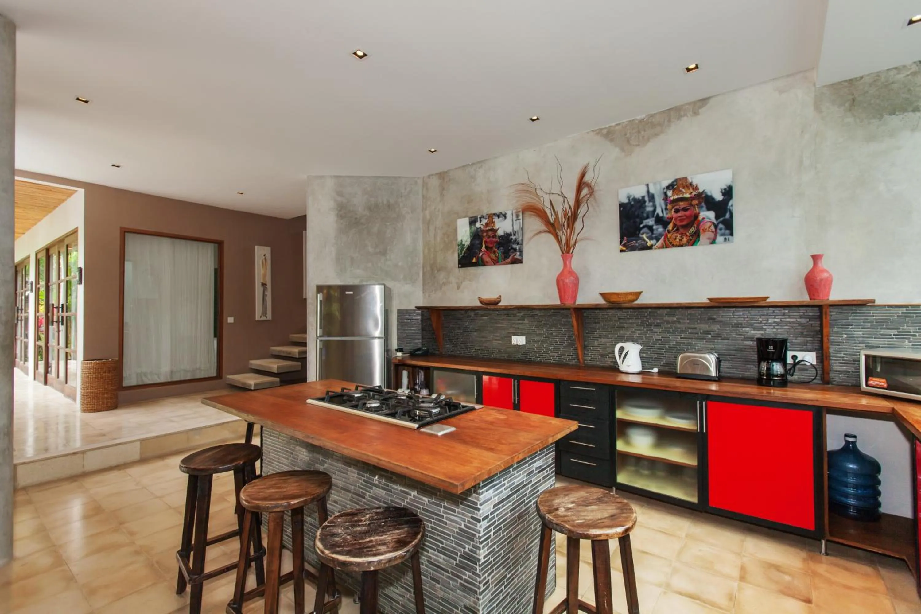 Kitchen or kitchenette in Villa Liang by Nagisa Bali