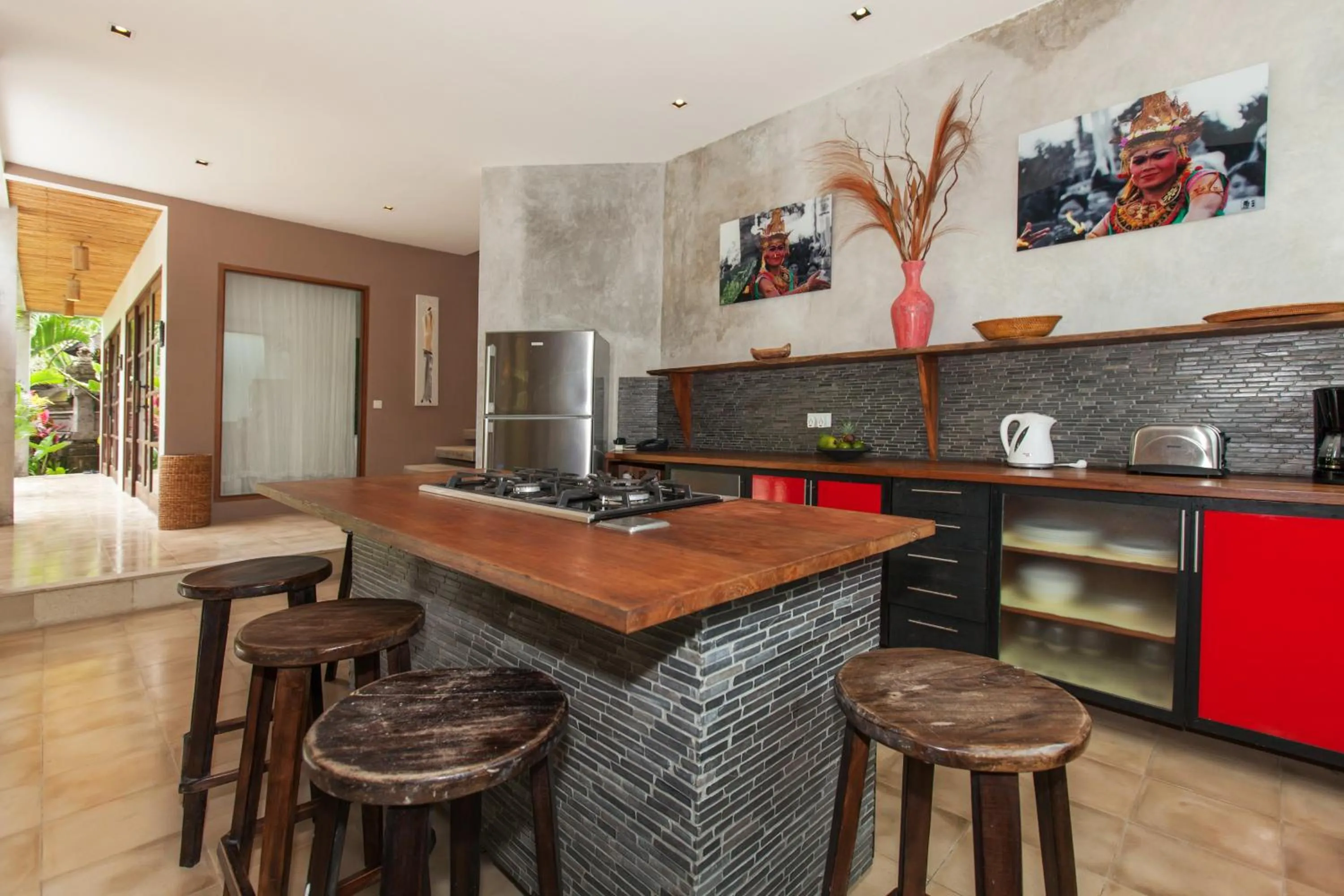 Kitchen or kitchenette in Villa Liang by Nagisa Bali