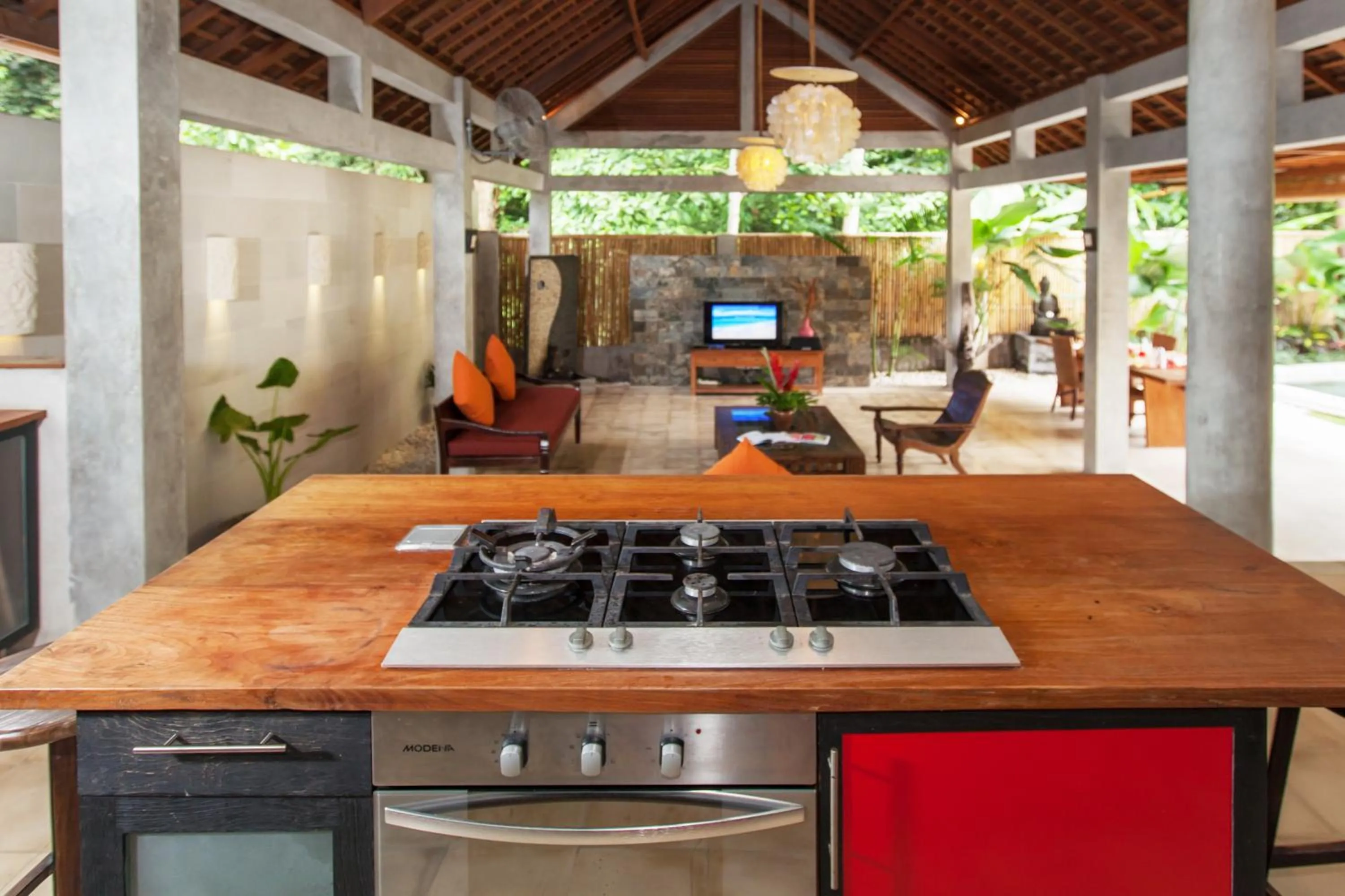 Kitchen or kitchenette in Villa Liang by Nagisa Bali
