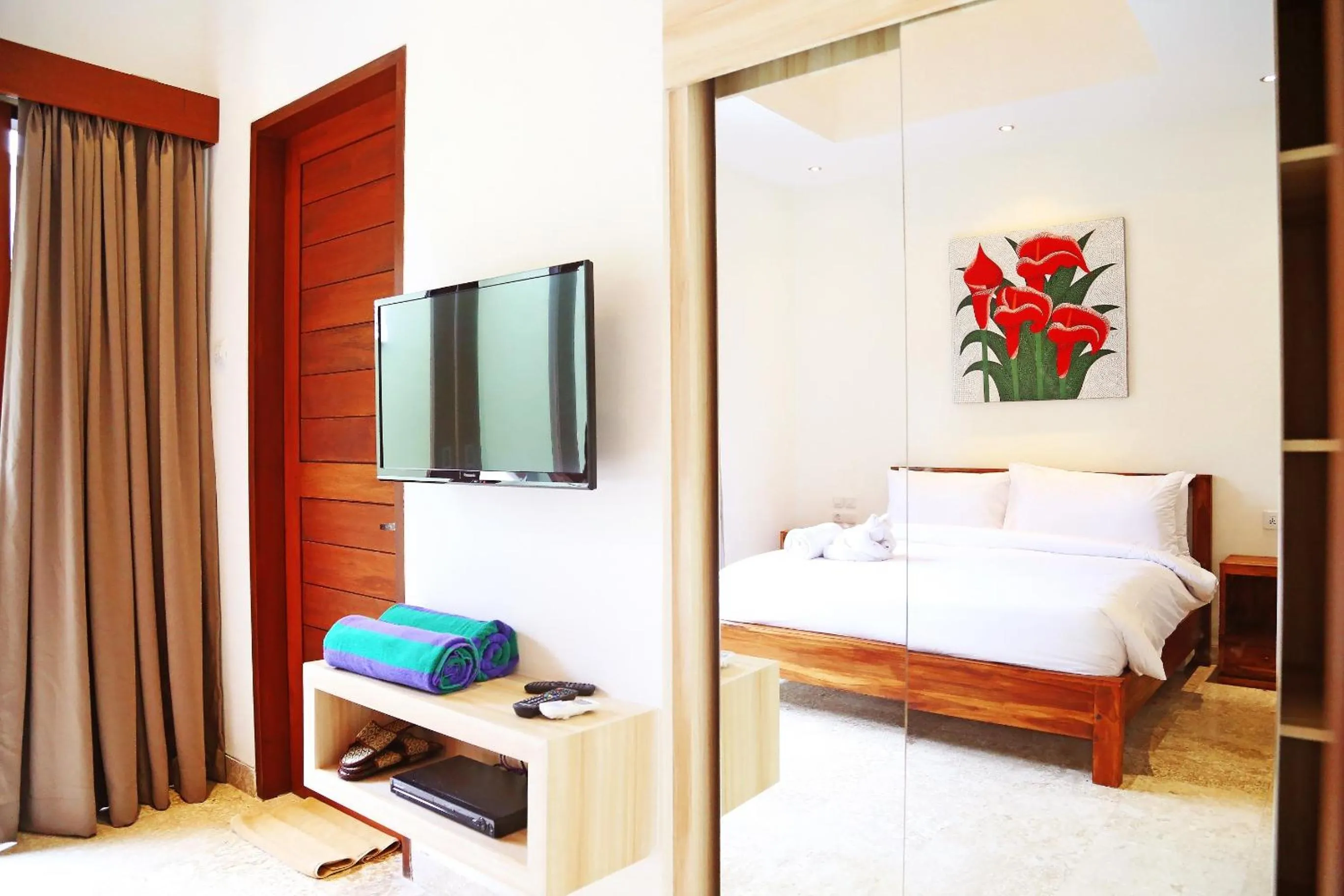 Bed in Jas Green Villas and Spa