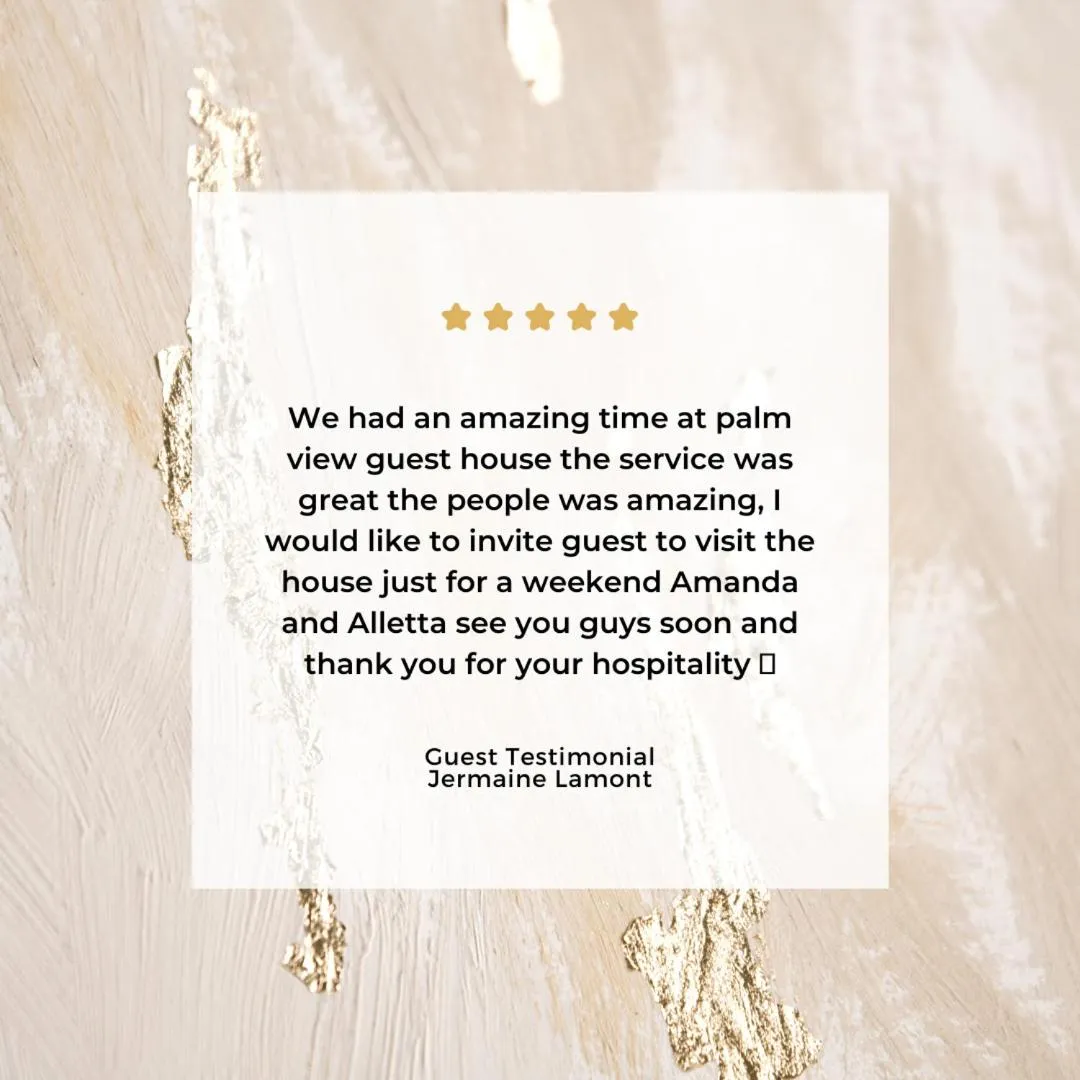 Text overlay in Palm View Guest House