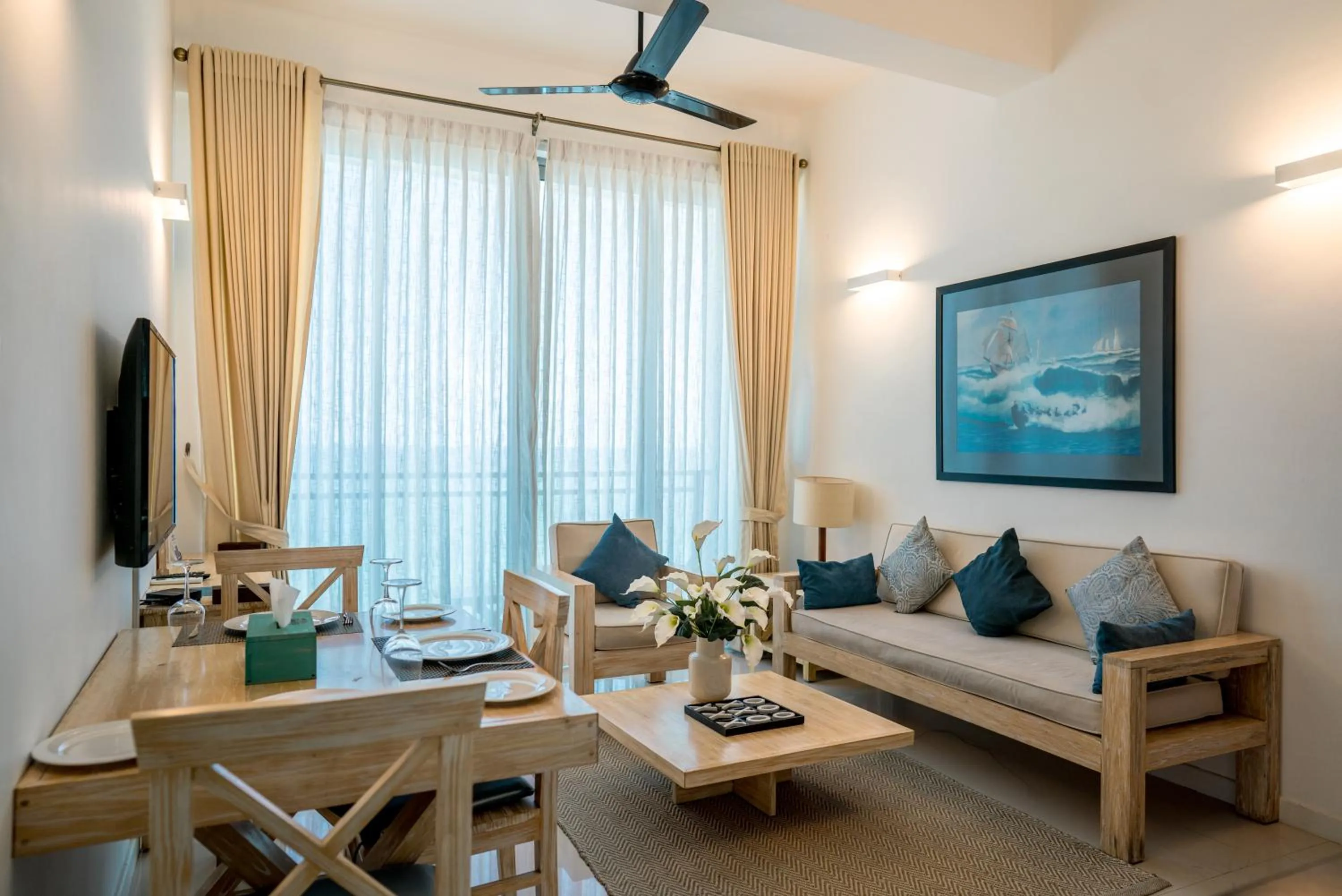 Living room in Oceanfront Galle by ICC