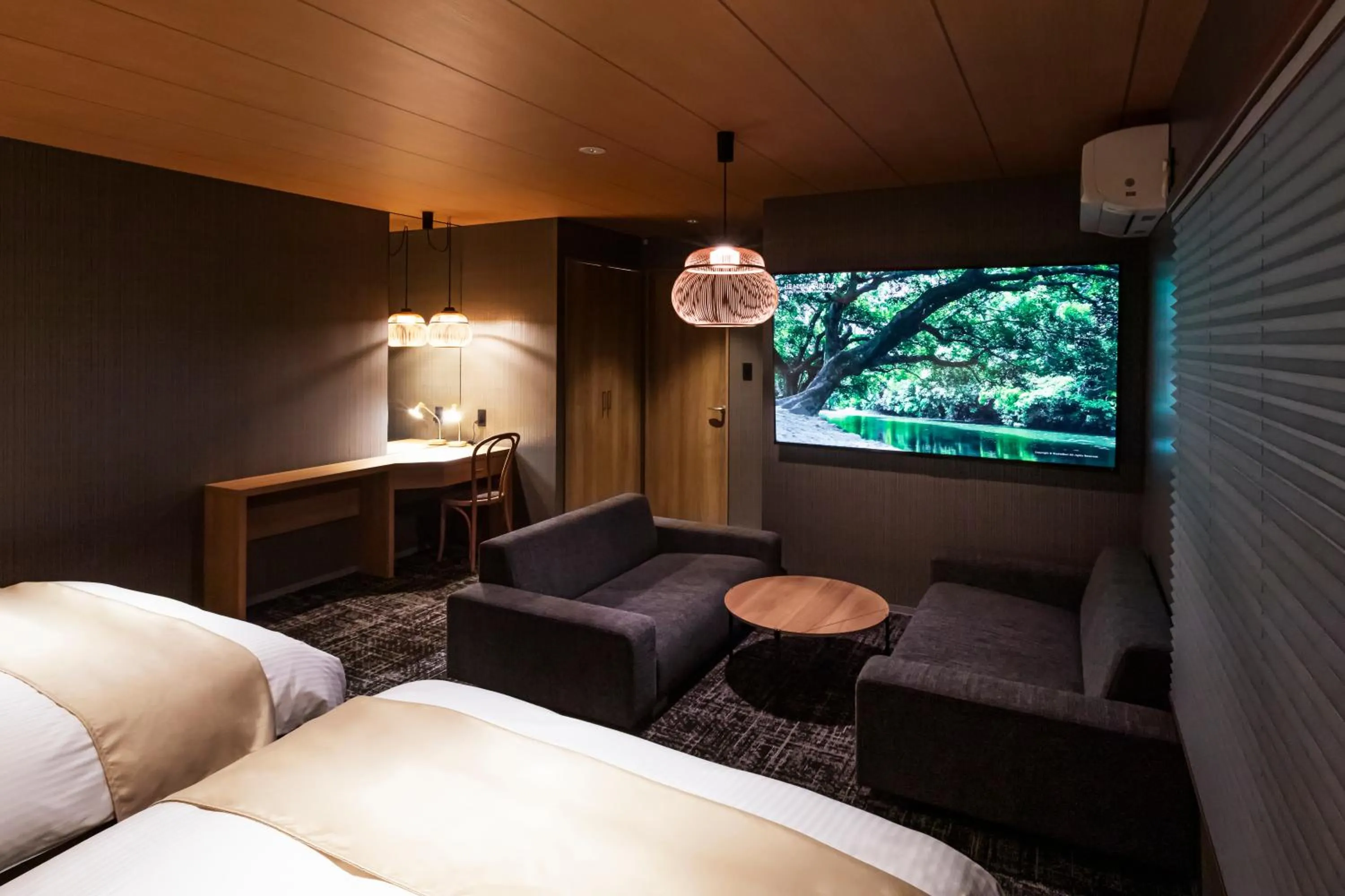 Photo of the whole room, Bed in Rinn Gion Shirakawa