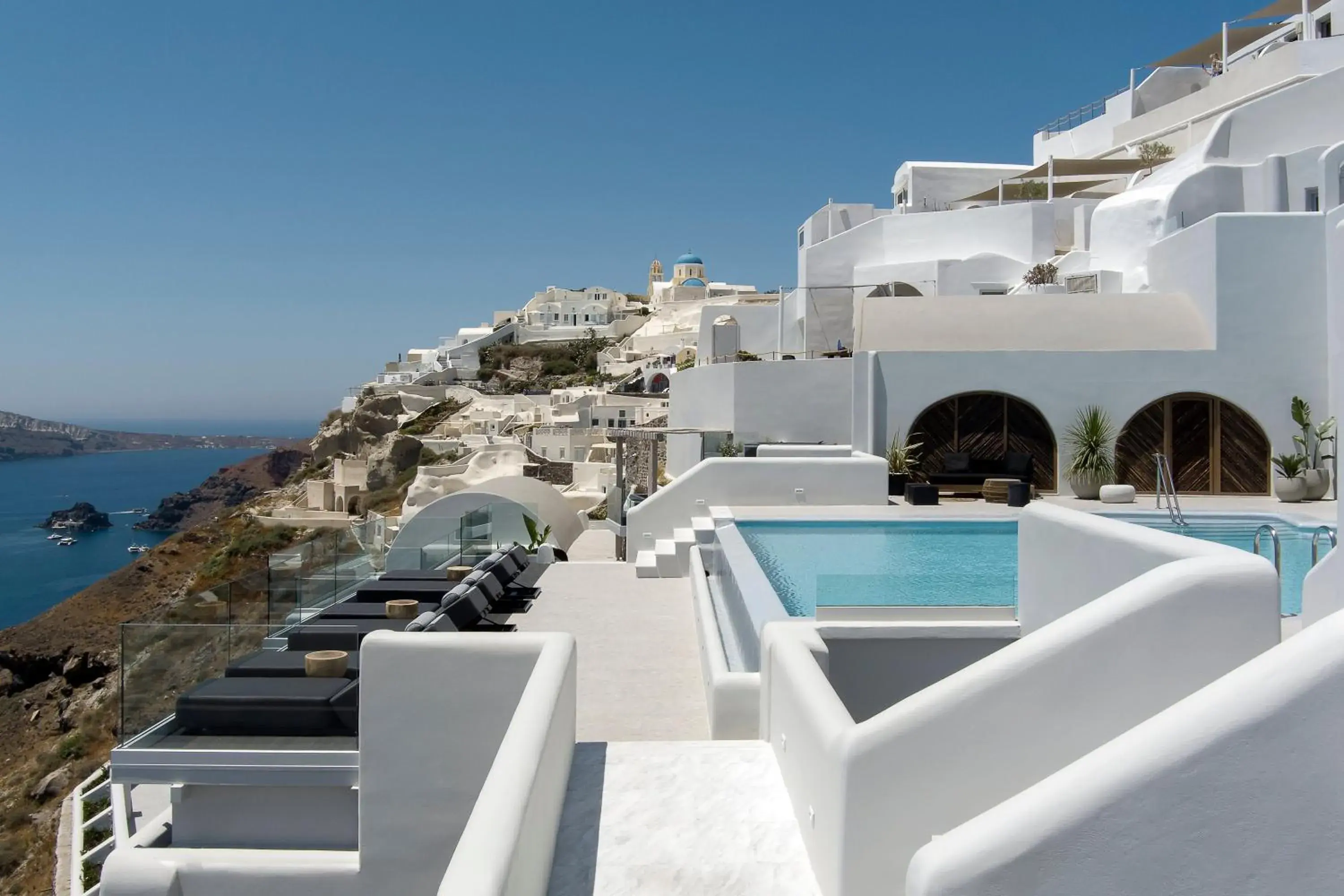 Pool view in Hom Santorini Pool view in Hom Santorini