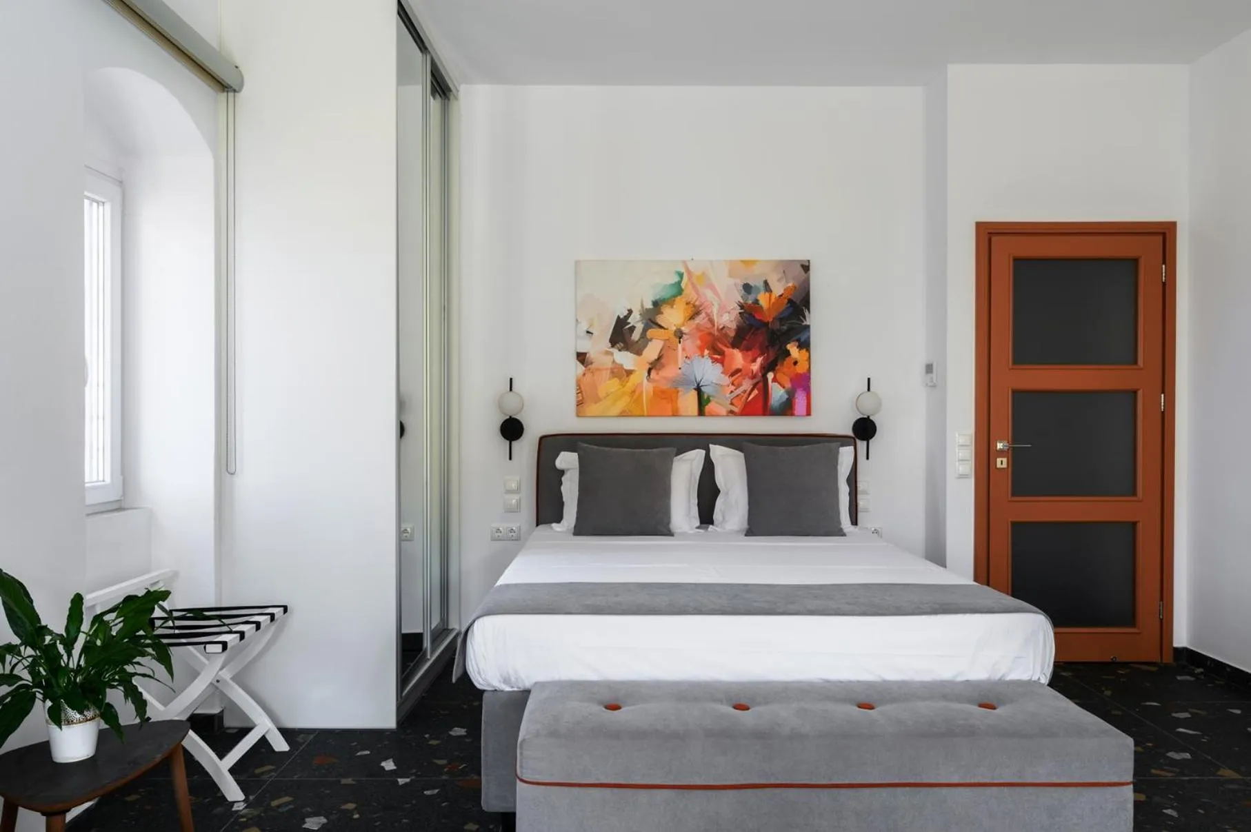 Bedroom, Bed in Blue Sky House