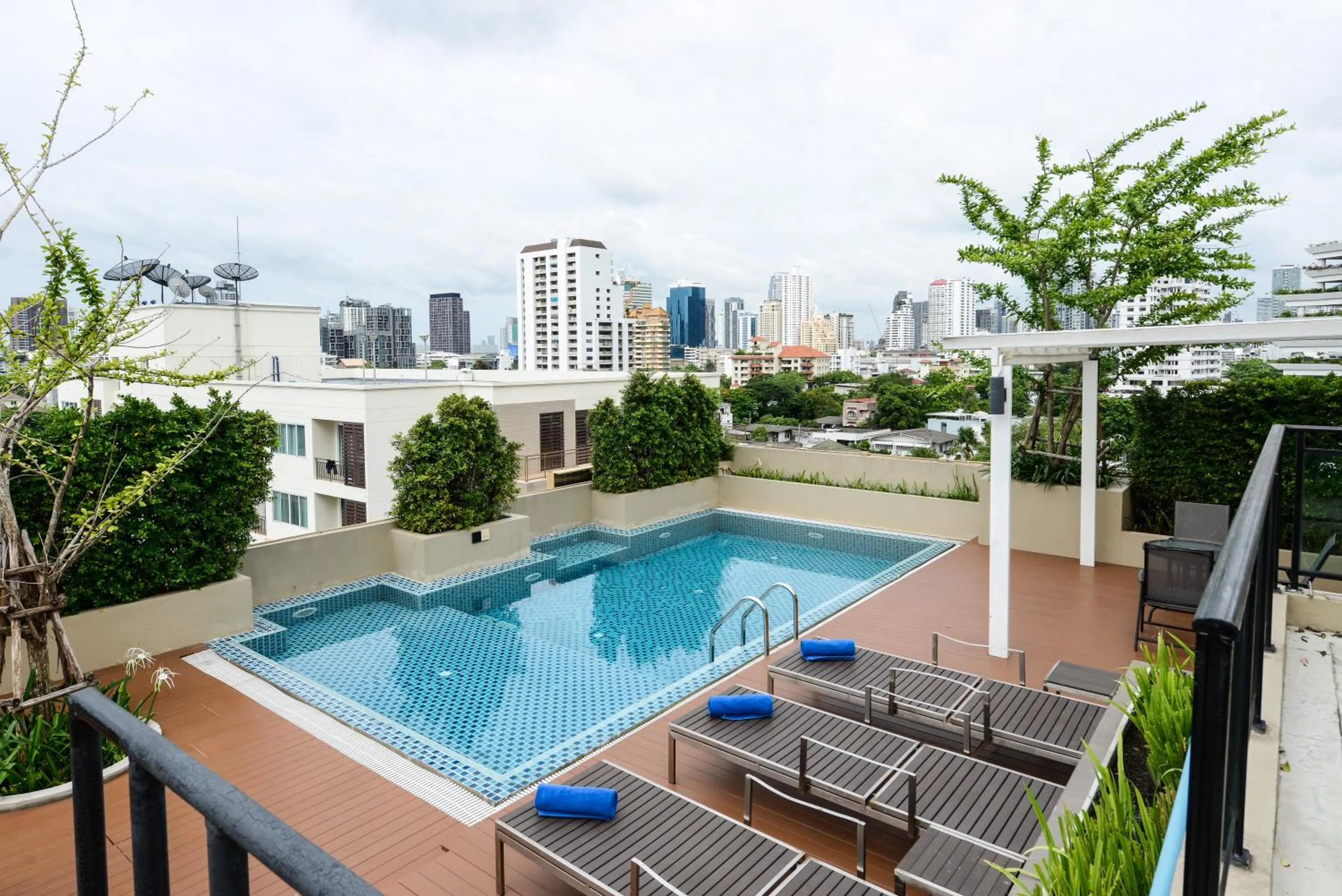 Pool view in Ramada by Wyndham Bangkok Ten Ekamai Residences