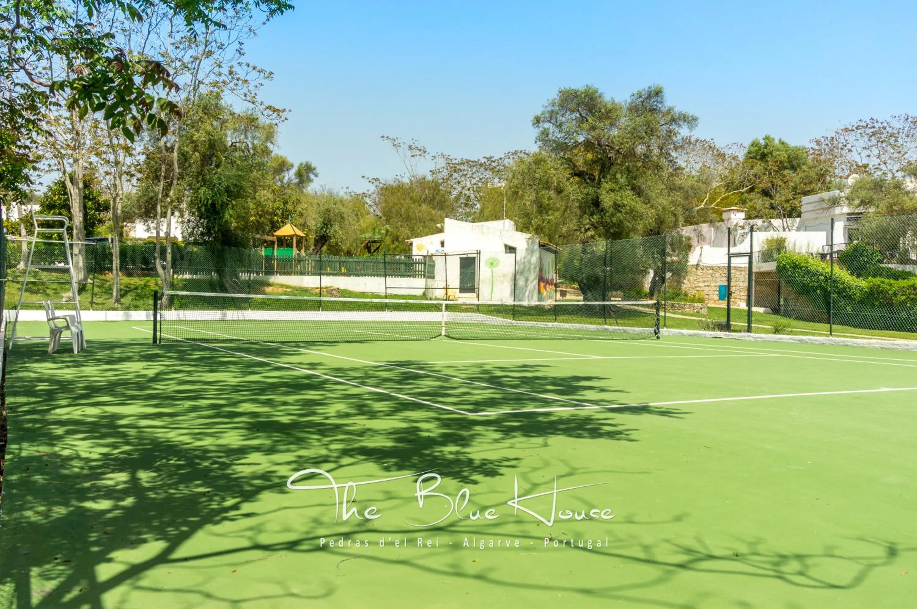 Tennis court in The Blue House, Pedras D'el Rei, Tavira