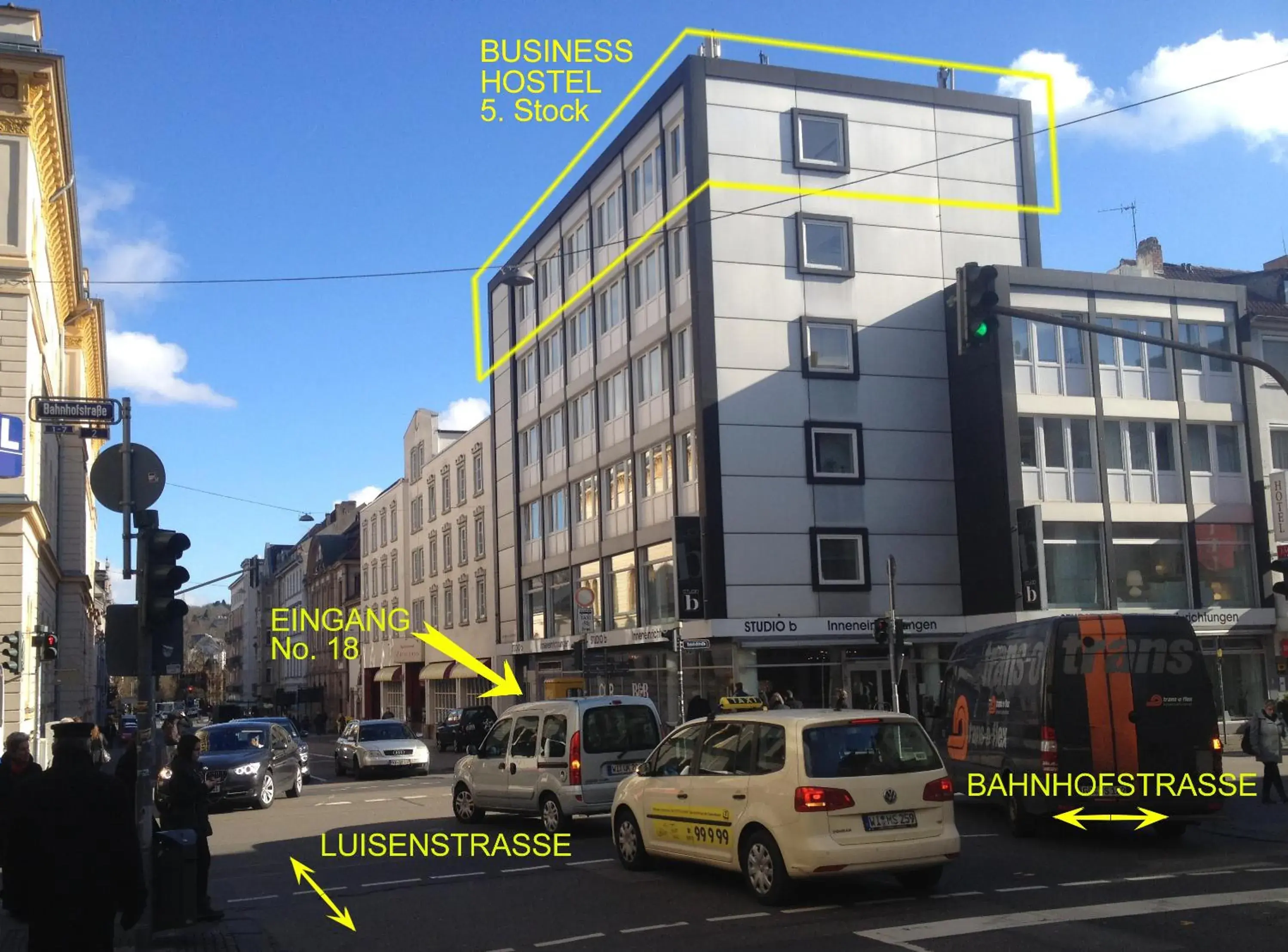 Facade/entrance in Business Hostel Wiesbaden ONE Facade/entrance in Business Hostel Wiesbaden ONE