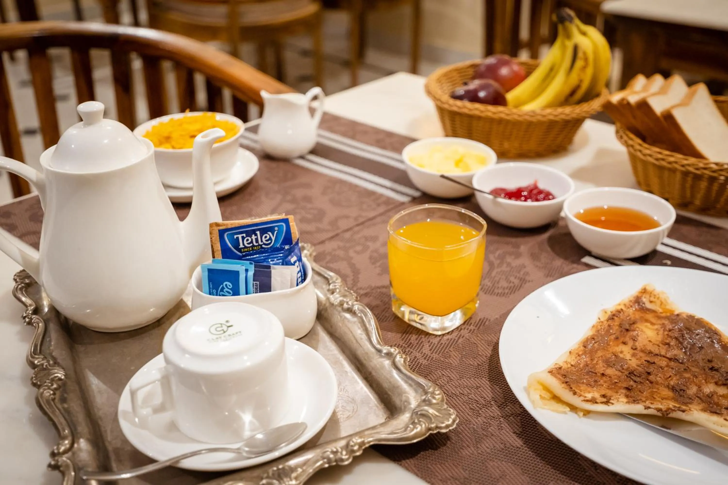 Continental breakfast in Hotel Jasmin Haveli