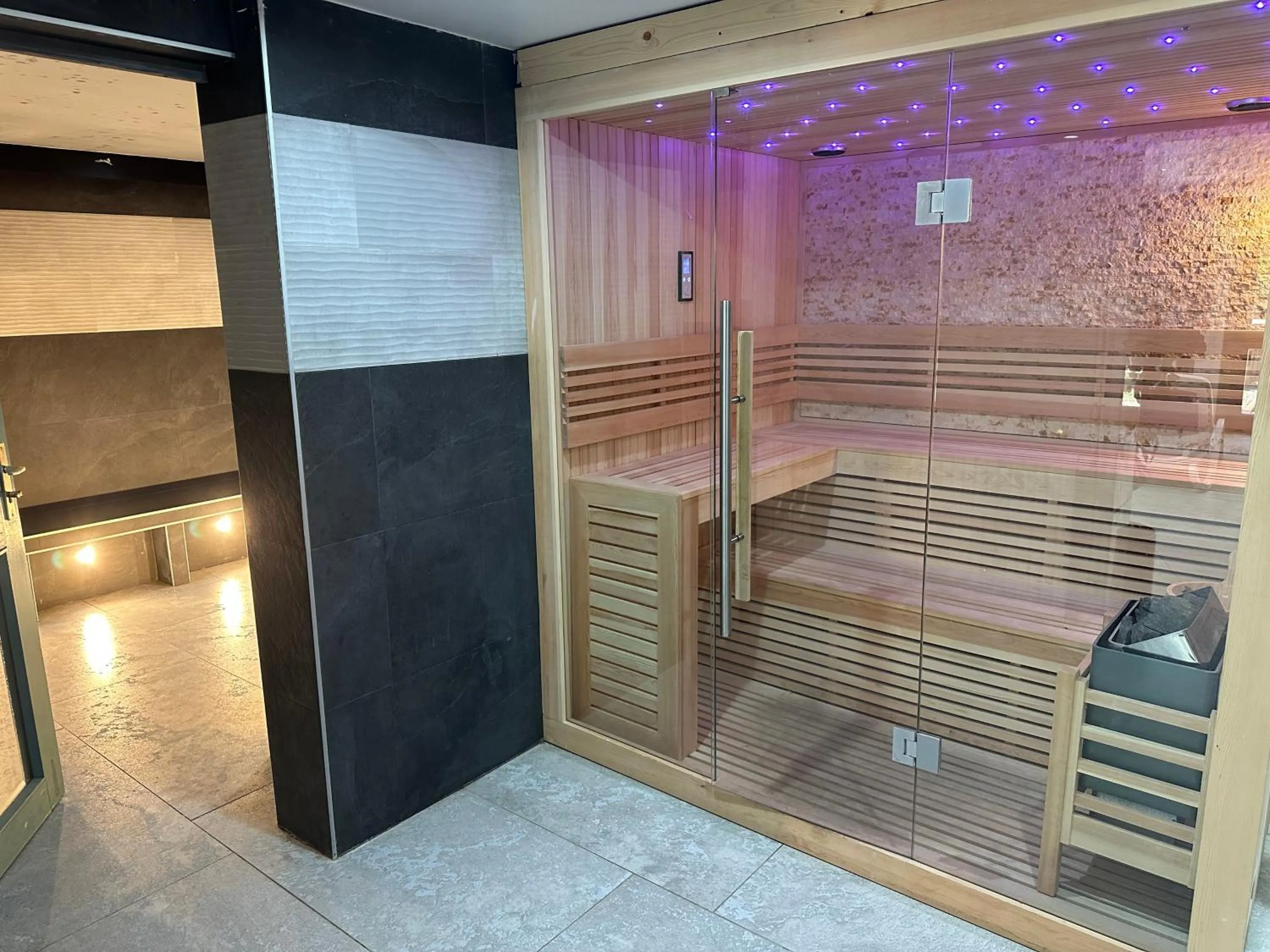 Sauna in Hôtel Parc Les Cigognes - Albé