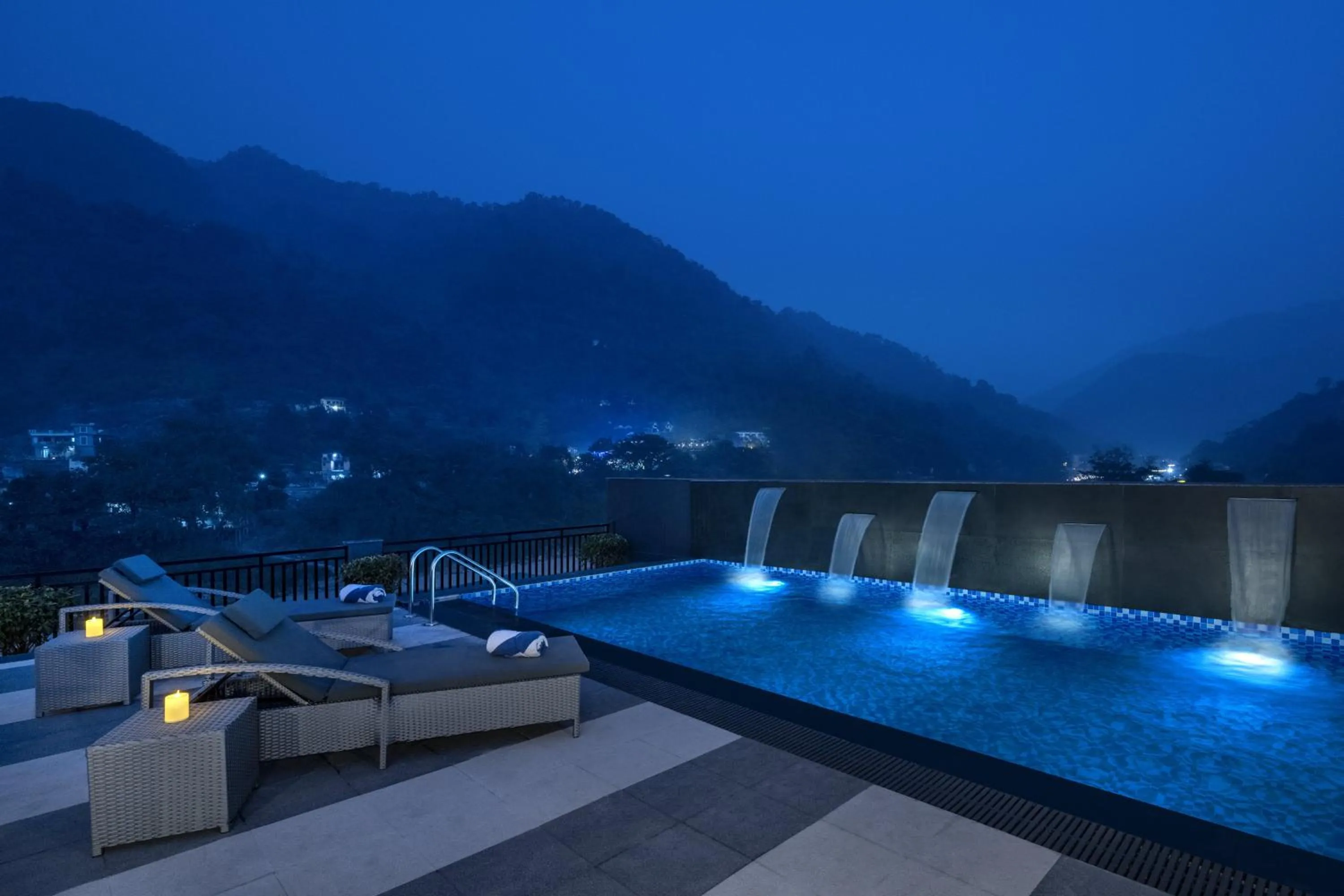 Pool view in juSTa Rasa Retreat & Spa Rishikesh