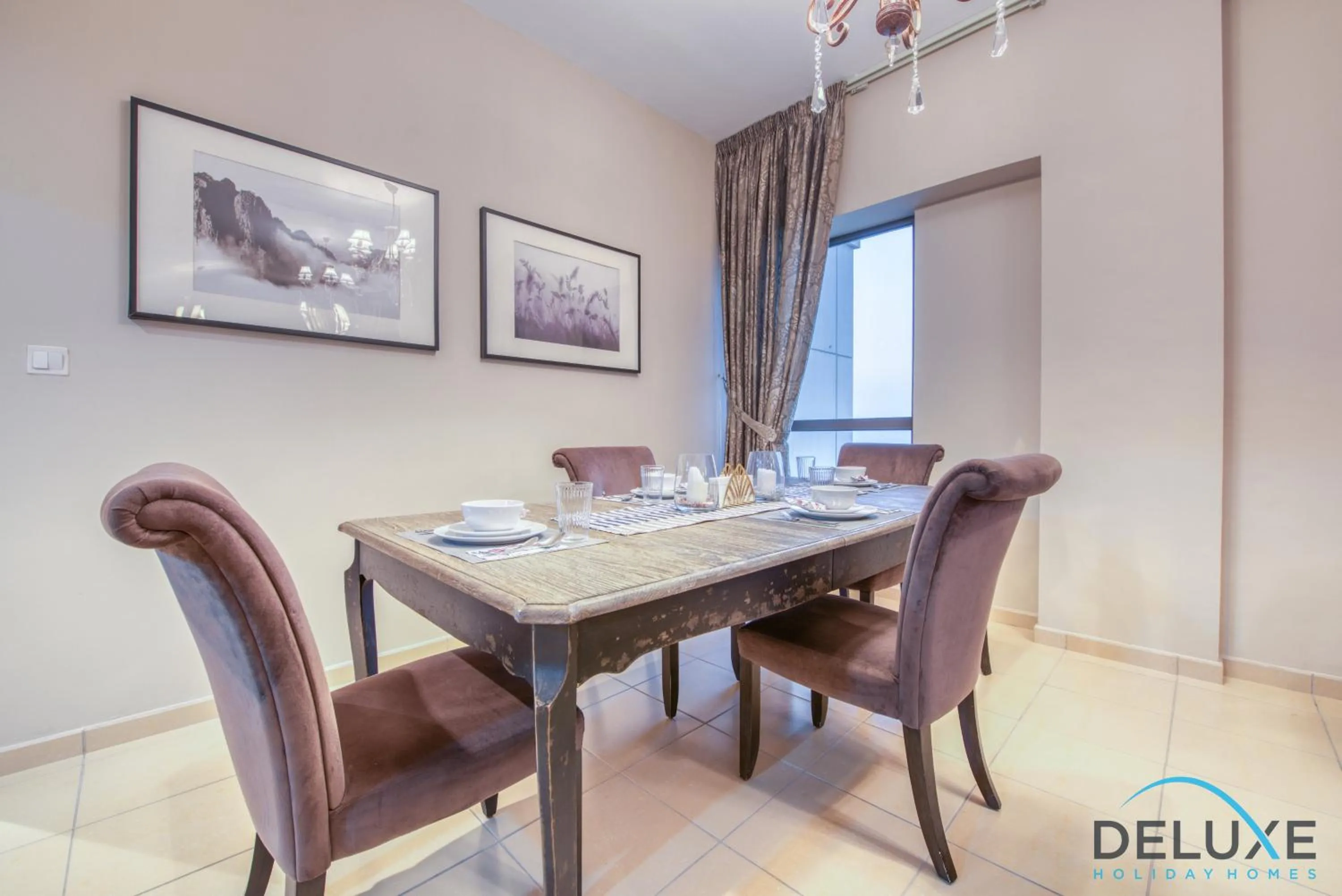 Dining area in High-floor 1BR Unit Close to Beach with Sea Views, Sadaf 6, Jumeirah Beach Residence by Deluxe Holiday Homes