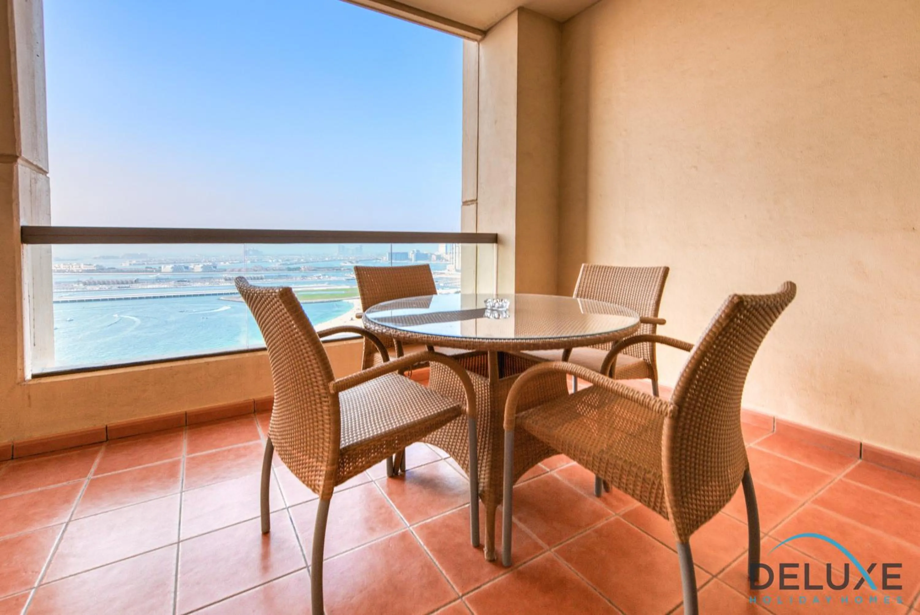 Balcony/Terrace in High-floor 1BR Unit Close to Beach with Sea Views, Sadaf 6, Jumeirah Beach Residence by Deluxe Holiday Homes