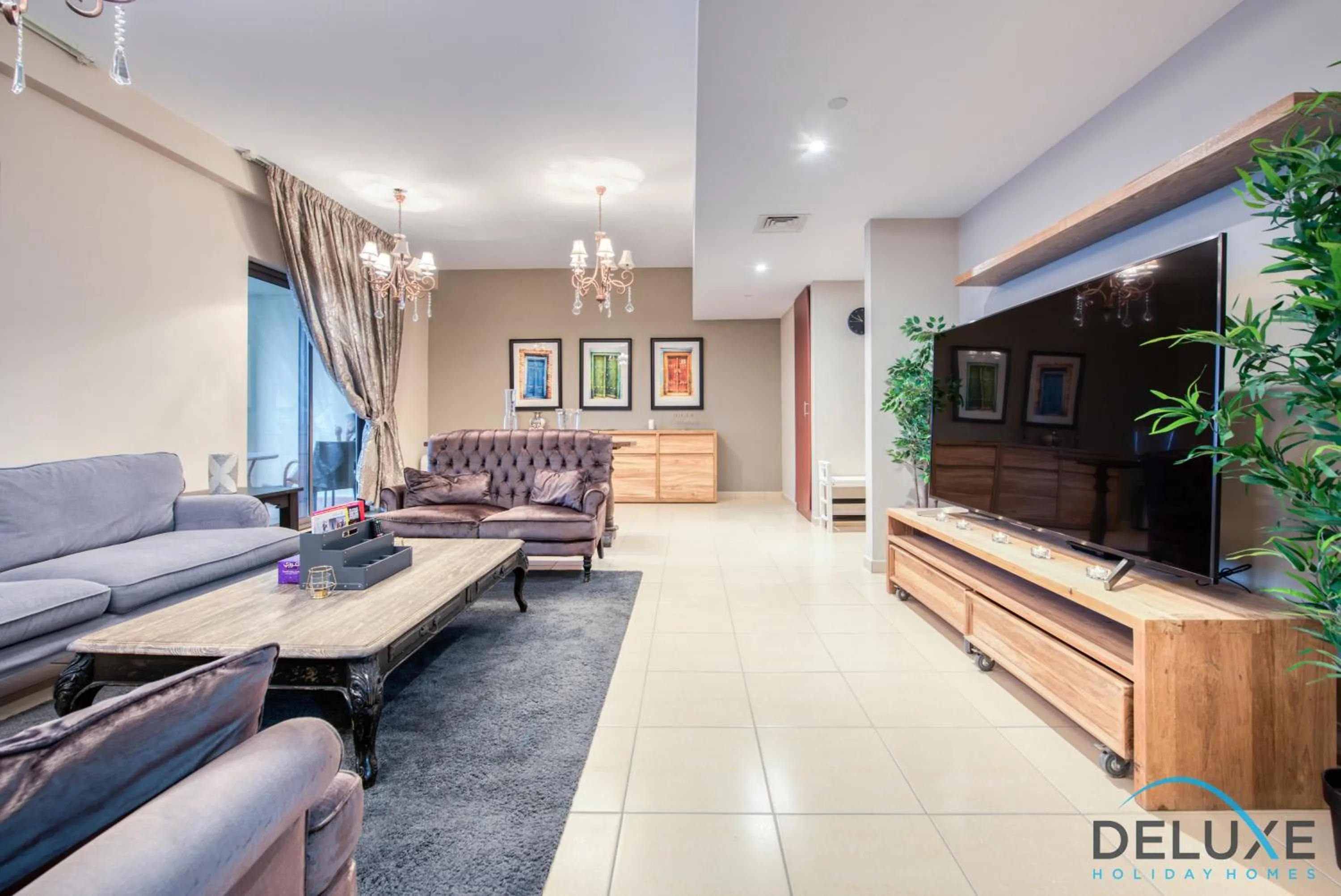 TV and multimedia in High-floor 1BR Unit Close to Beach with Sea Views, Sadaf 6, Jumeirah Beach Residence by Deluxe Holiday Homes