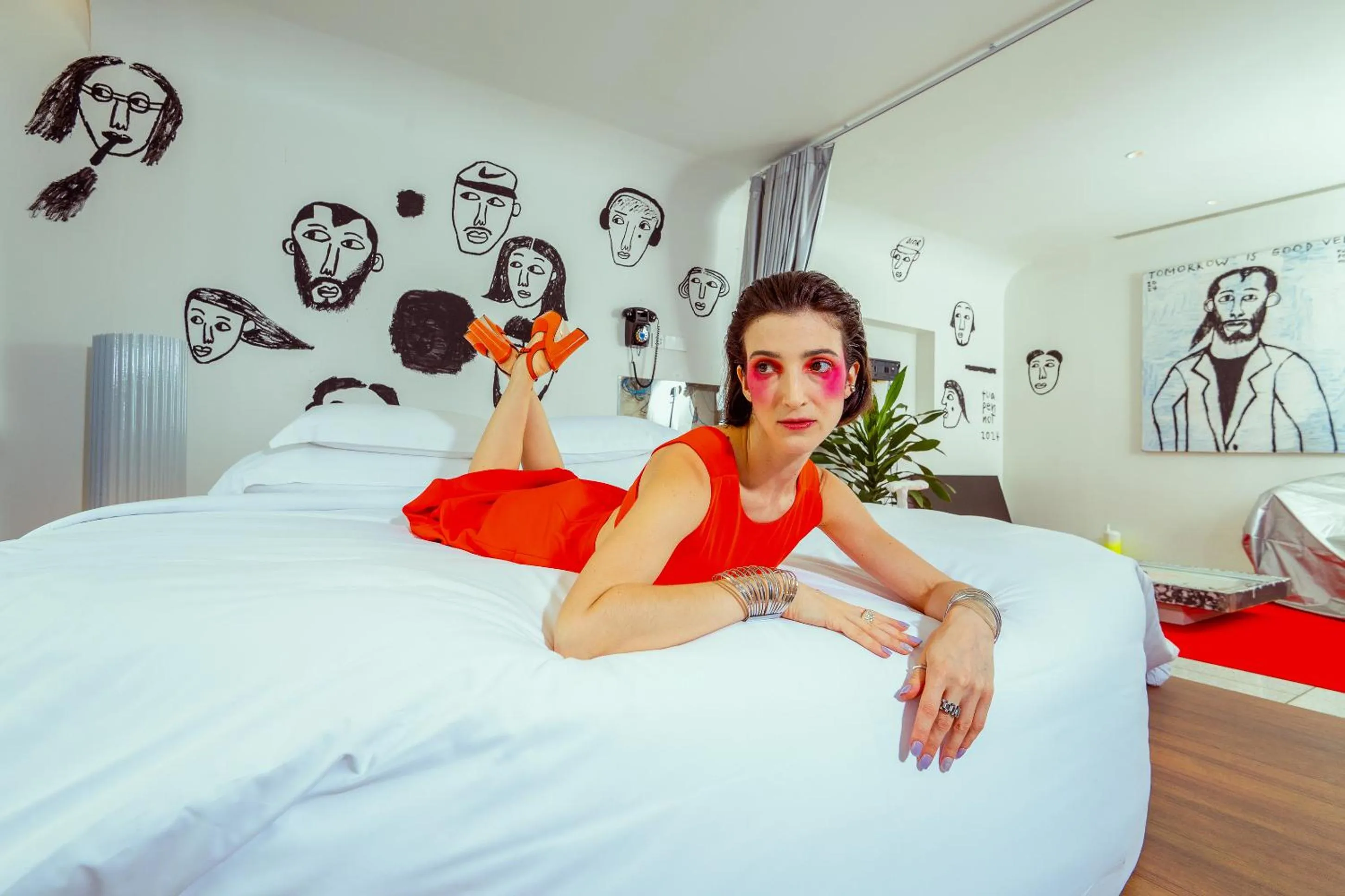 Bedroom, Bed in The Fig Lobby Bangkok