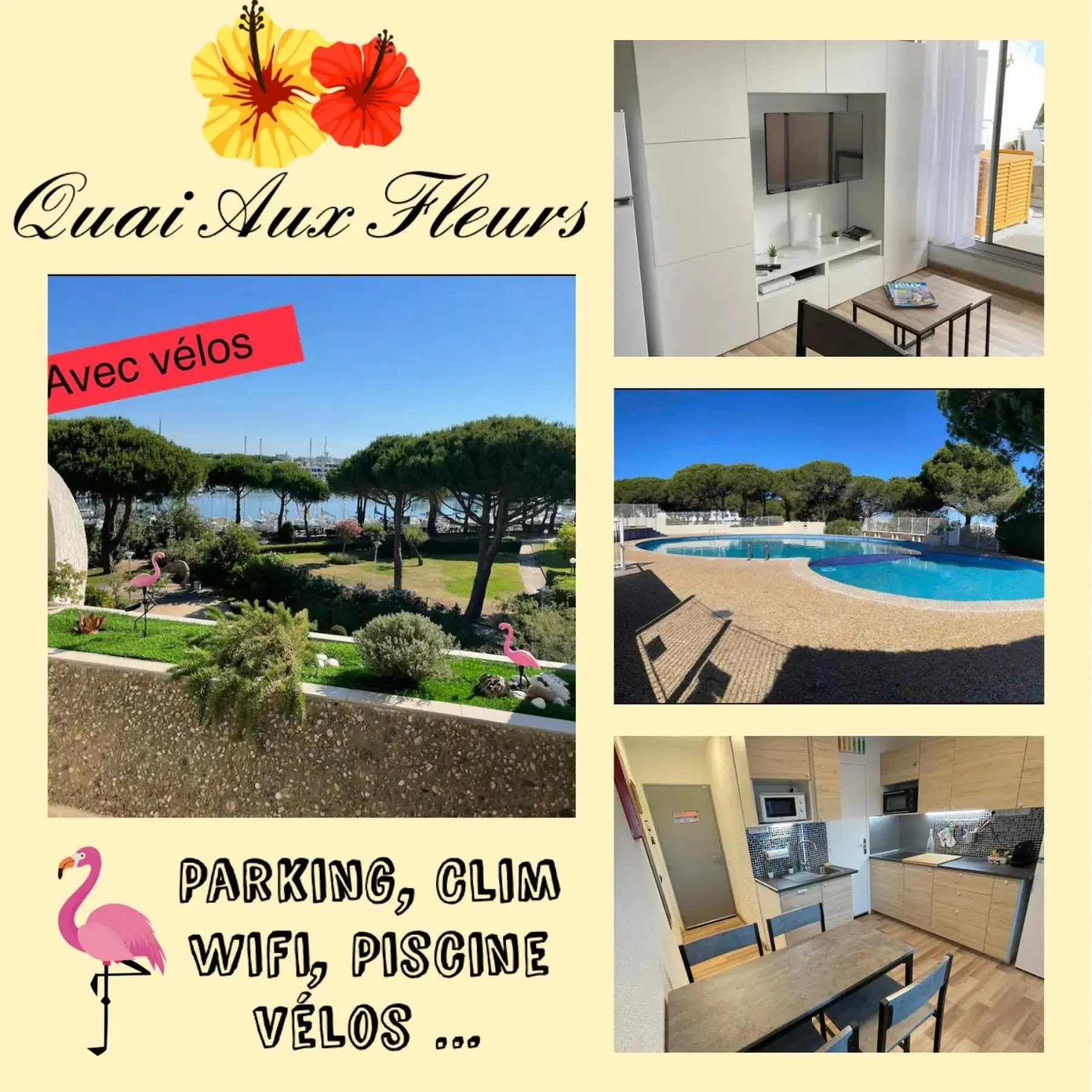 Studio vue port, belle terrasse, piscine Studio vue port, belle terrasse, piscine