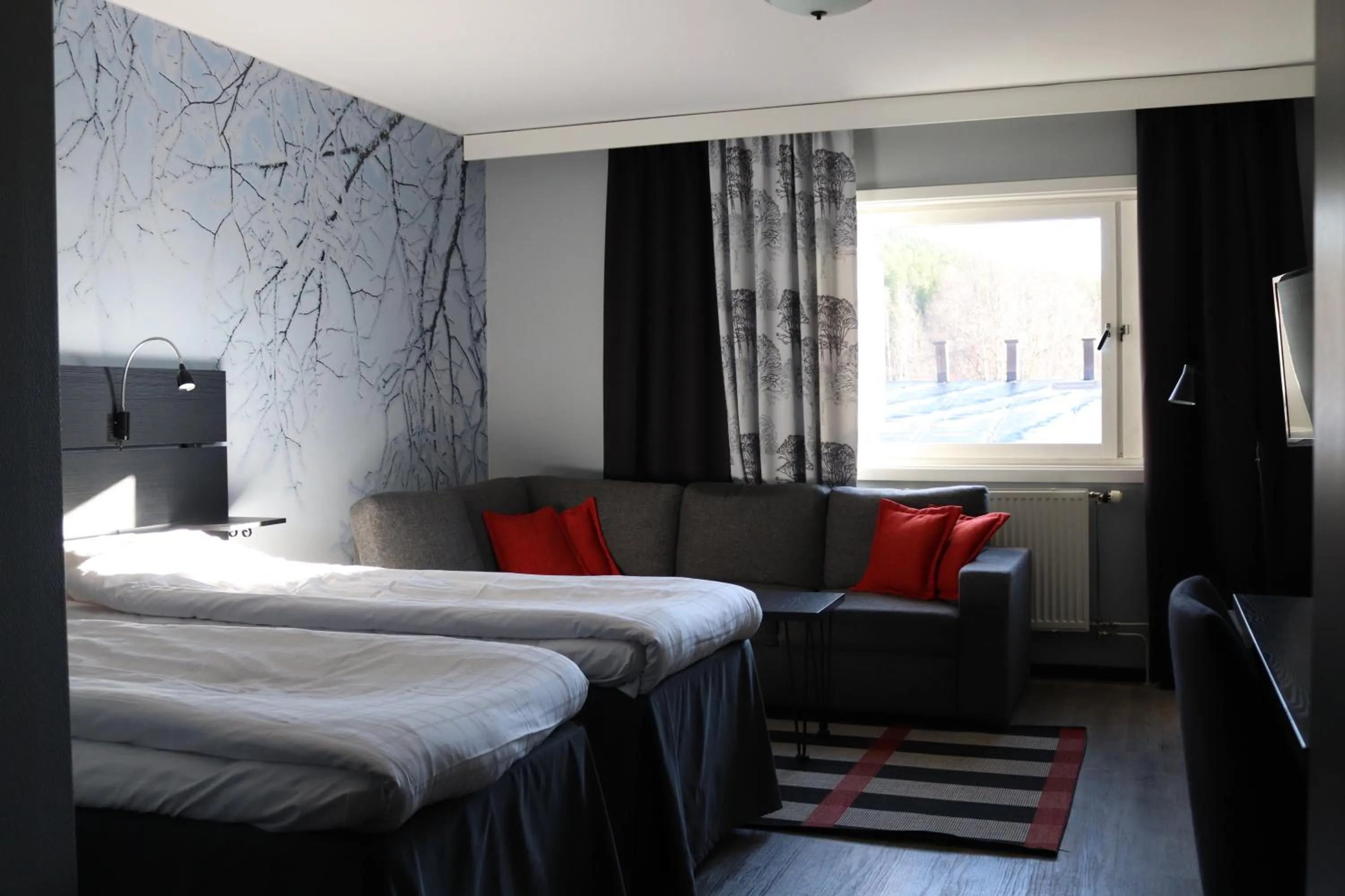 Bedroom, Bed in Hotell Tjamstan Malå