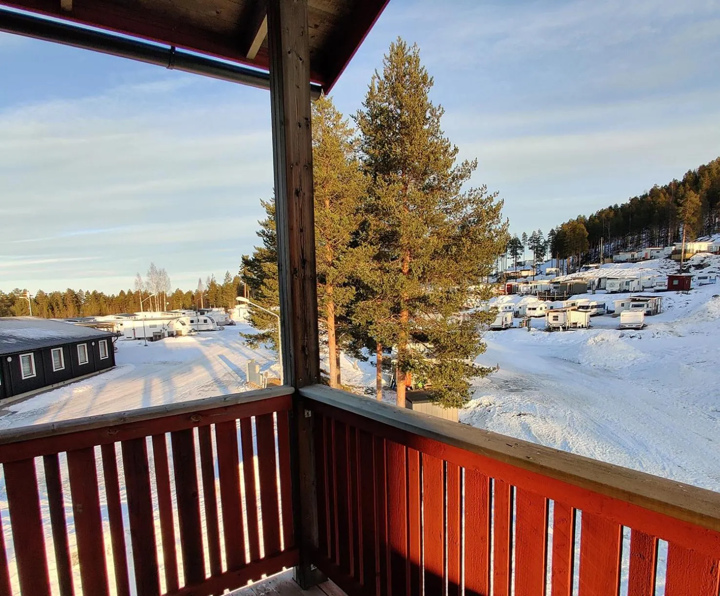 Balcony/Terrace in Hotell Tjamstan Malå