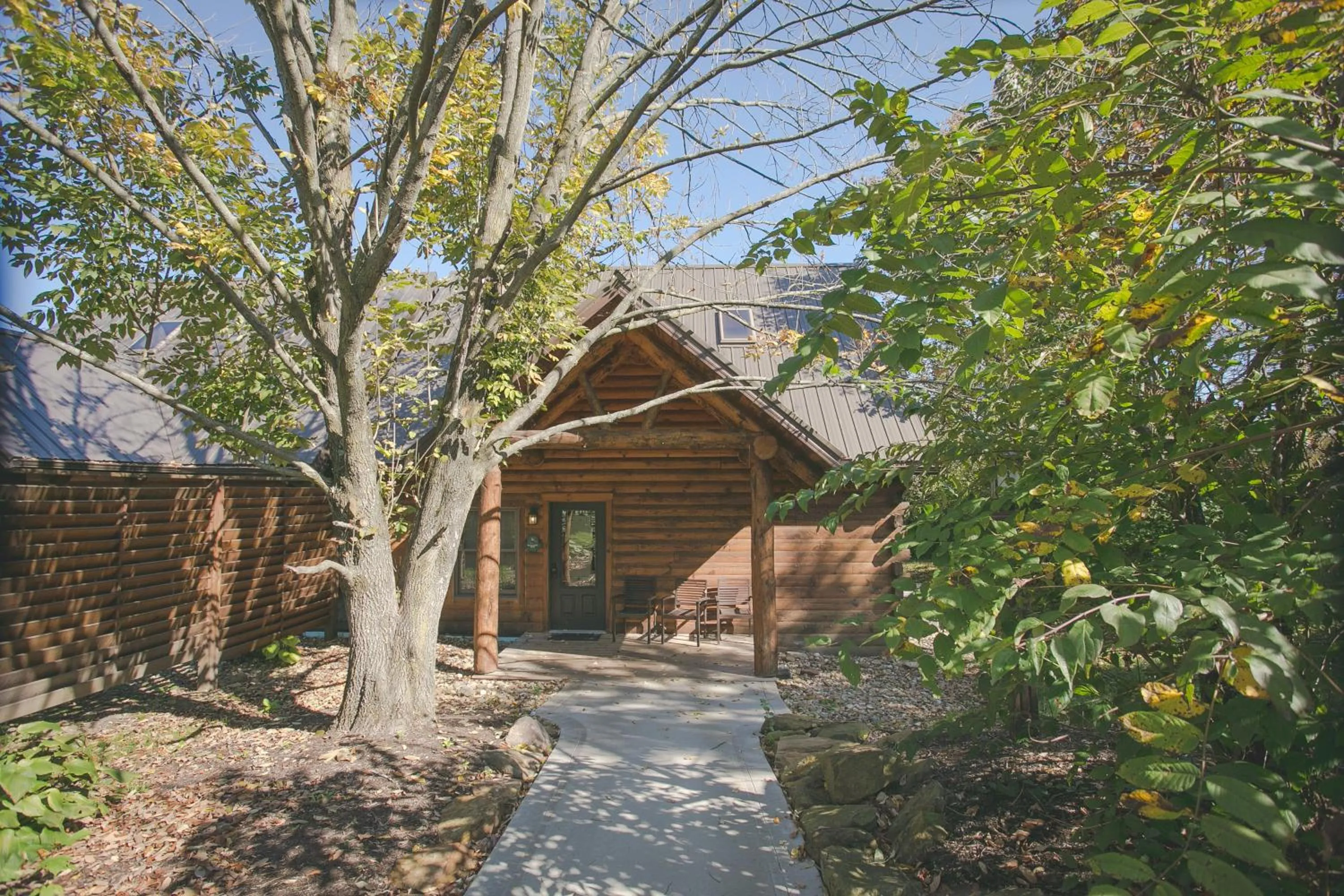 Property building in Blue Jays Nest Cabin by Amish Country Lodging