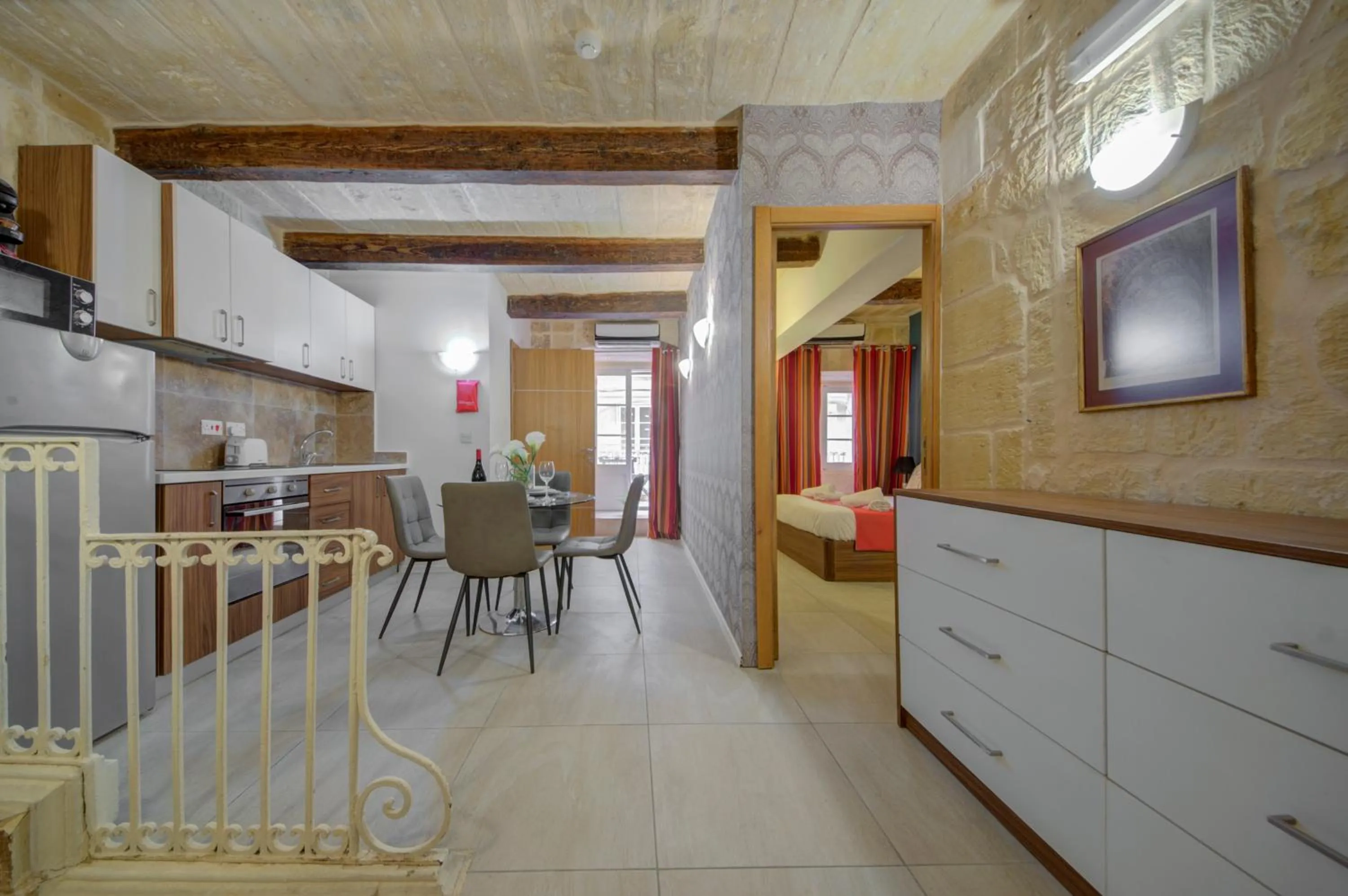 Kitchen or kitchenette in Tritoni Harbour suites - Valletta